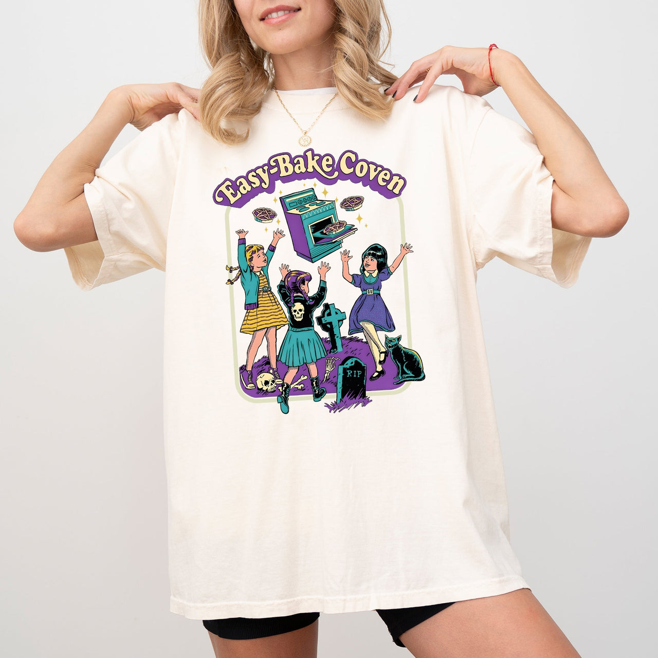 Easy-Bake Coven Retro Ghost Spooky Skeleton Witch Halloween Costume Meme Comfort Colors Tee