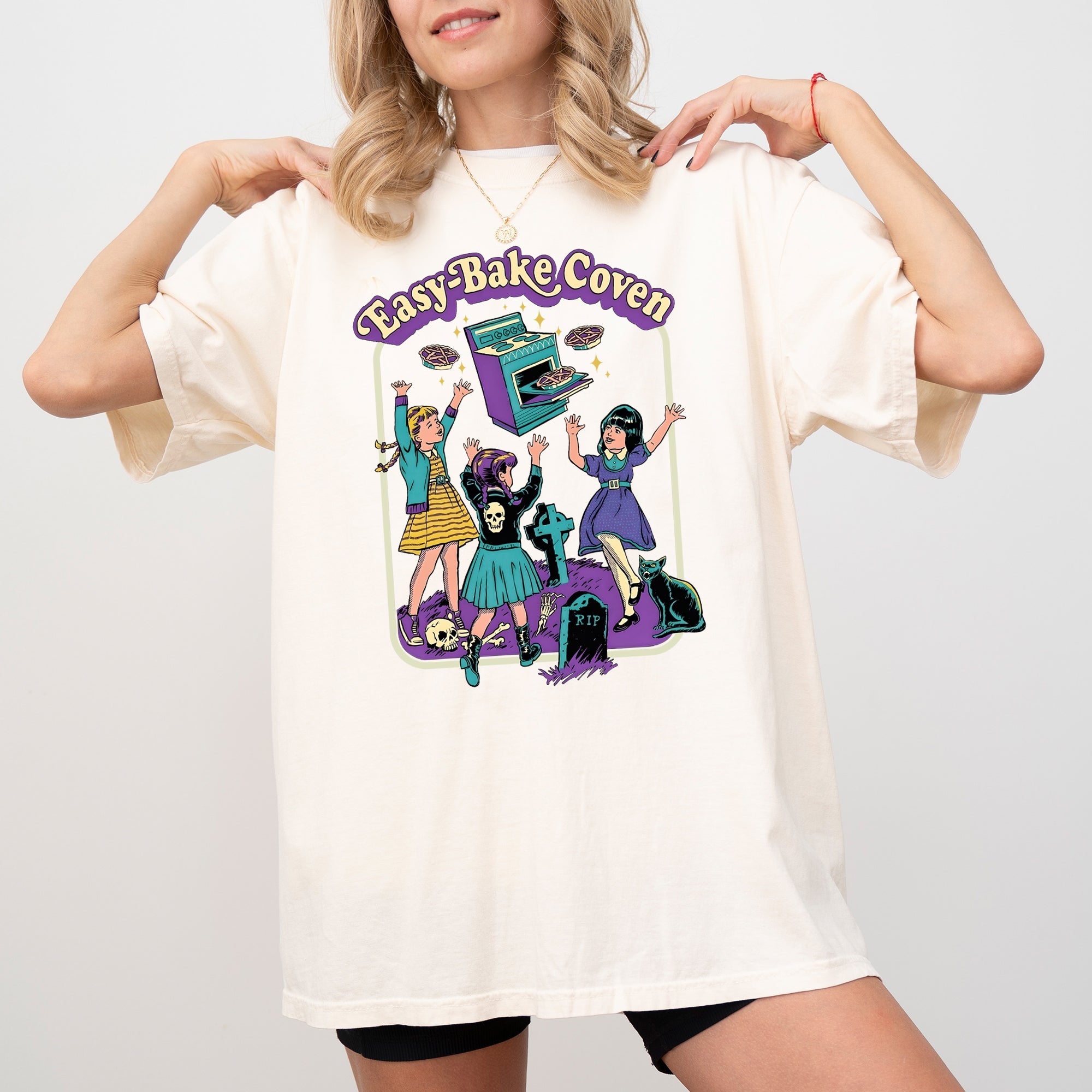 Easy-Bake Coven Retro Ghost Spooky Skeleton Witch Halloween Costume Meme Comfort Colors Tee