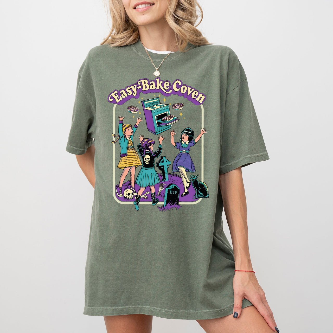 Easy-Bake Coven Retro Ghost Spooky Skeleton Witch Halloween Costume Meme Comfort Colors Tee