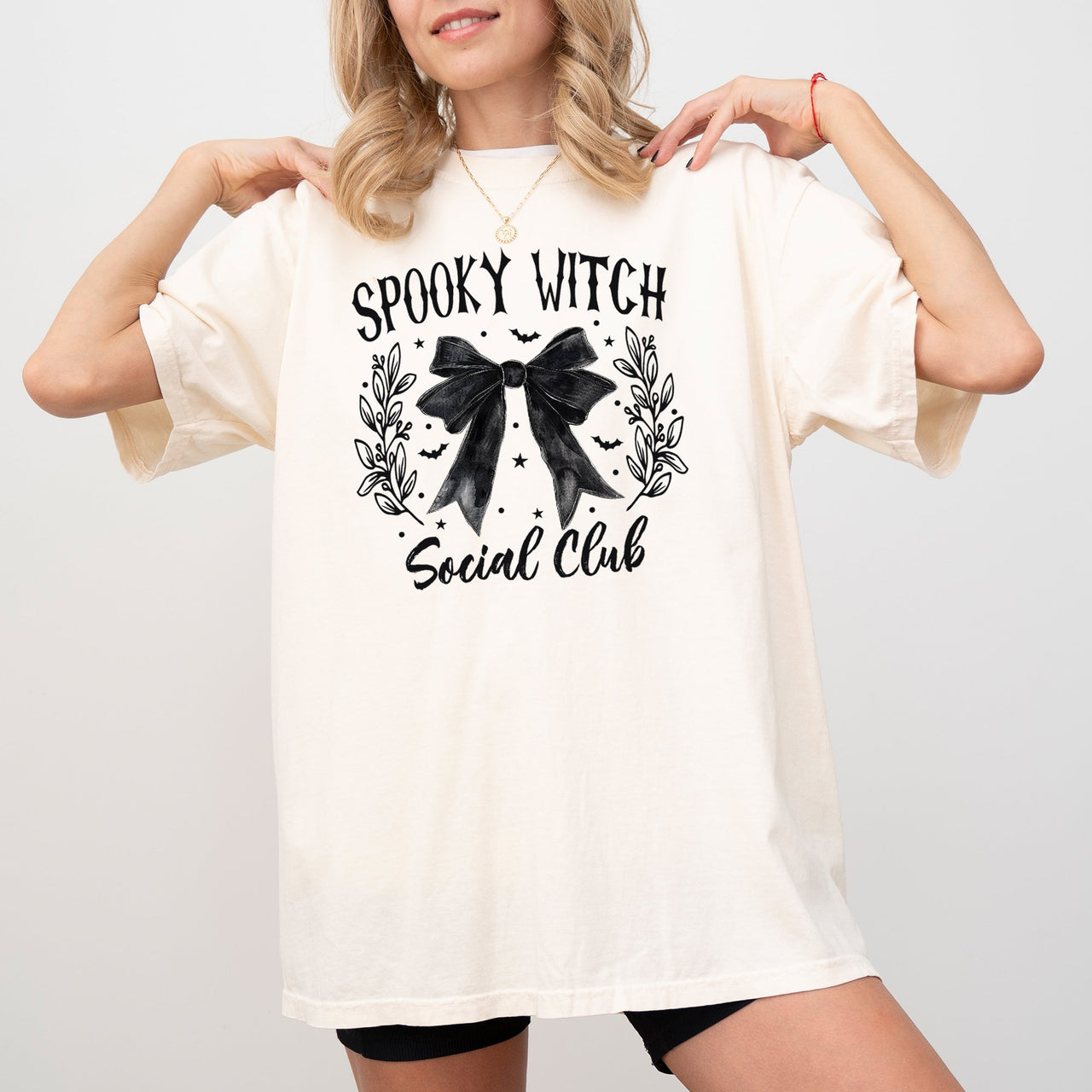 Spooky Witch Social Club Ghost Skeleton Halloween Costume Scary Haunted Comfort Colors Tee