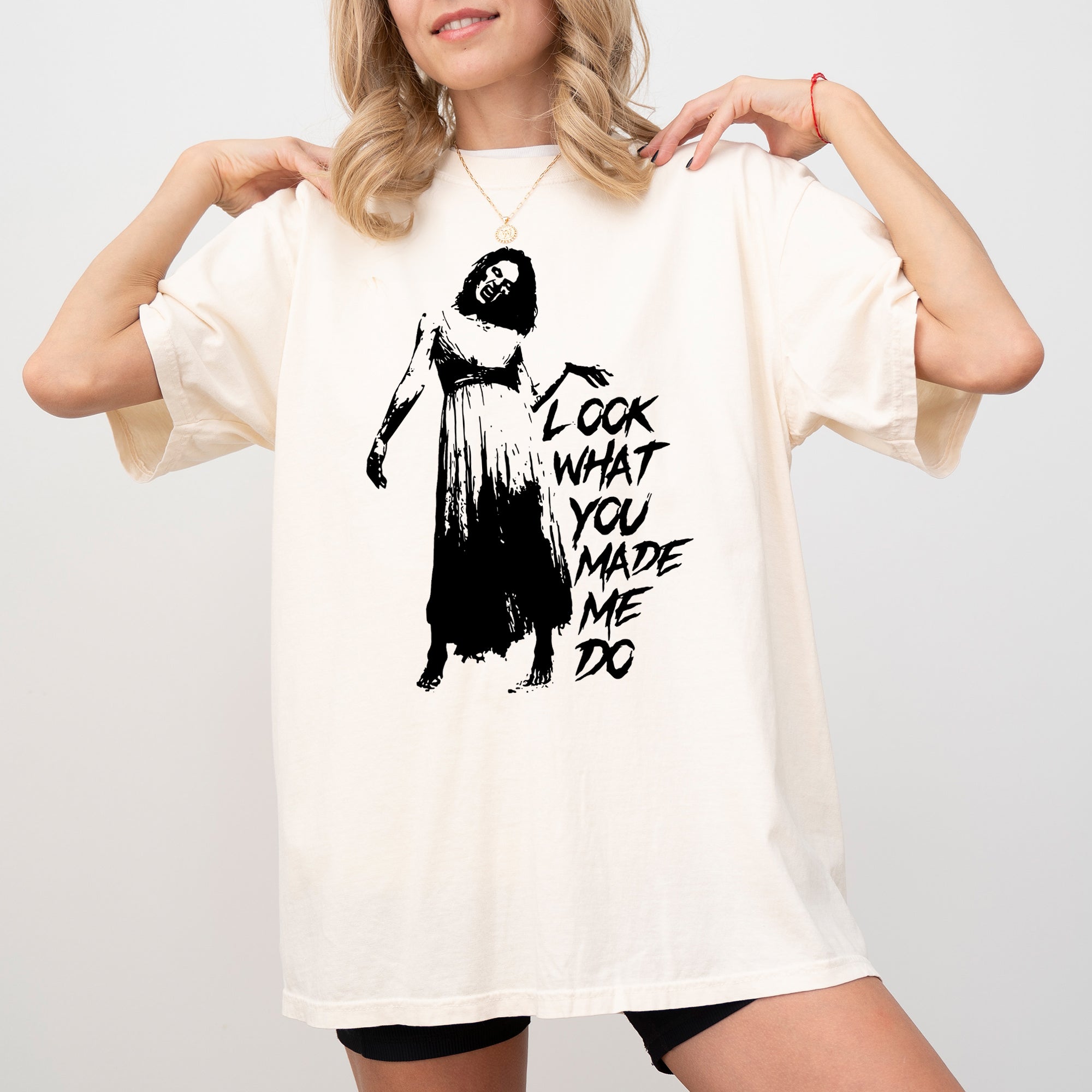 Look What You Made Me Do Skeleton Ghost Spooky Halloween Witch Meme Comfort Colors Tee