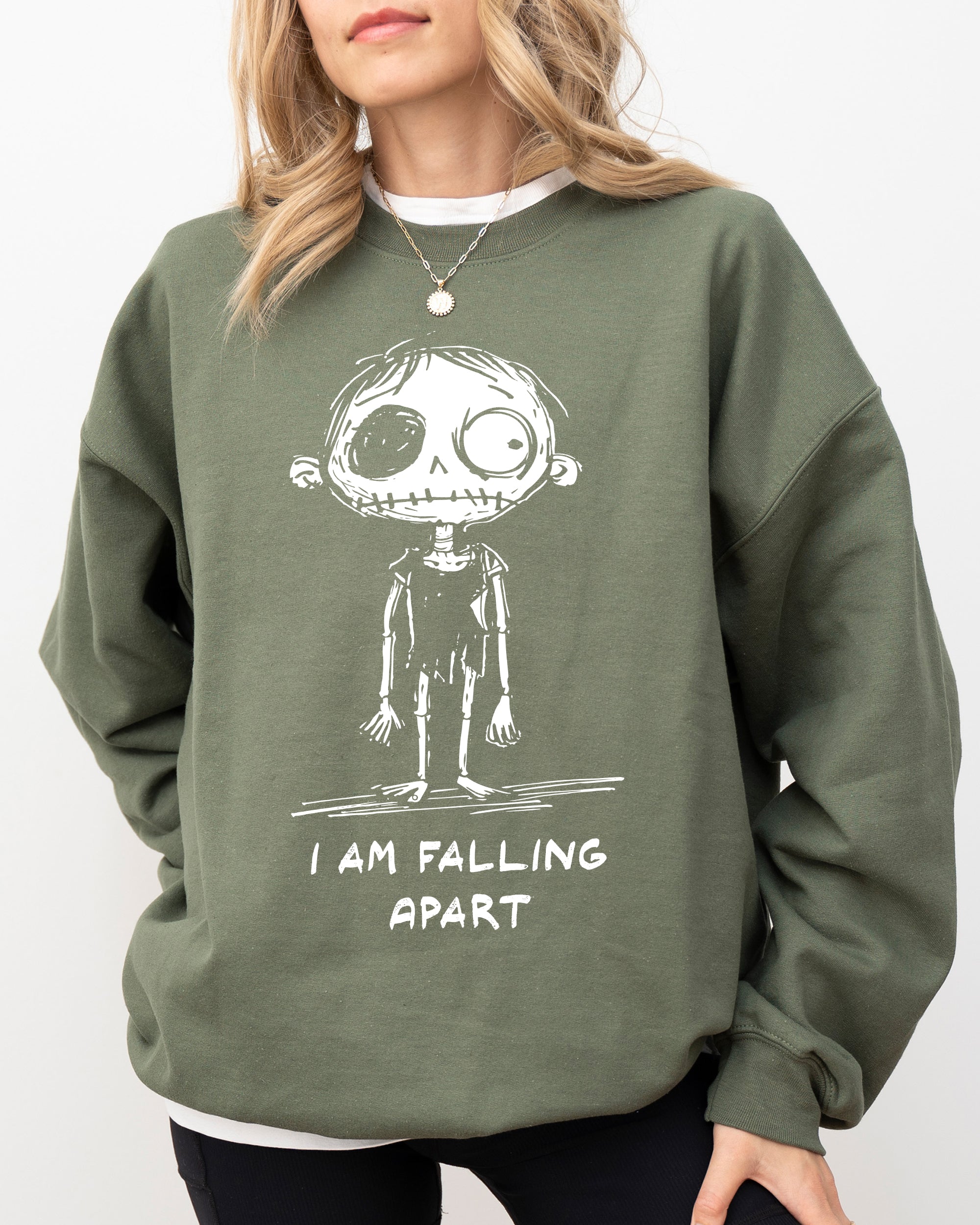 I Am Falling Apart Zombie Witch Spooky Skeleton Costume Mental Health Sweatshirt