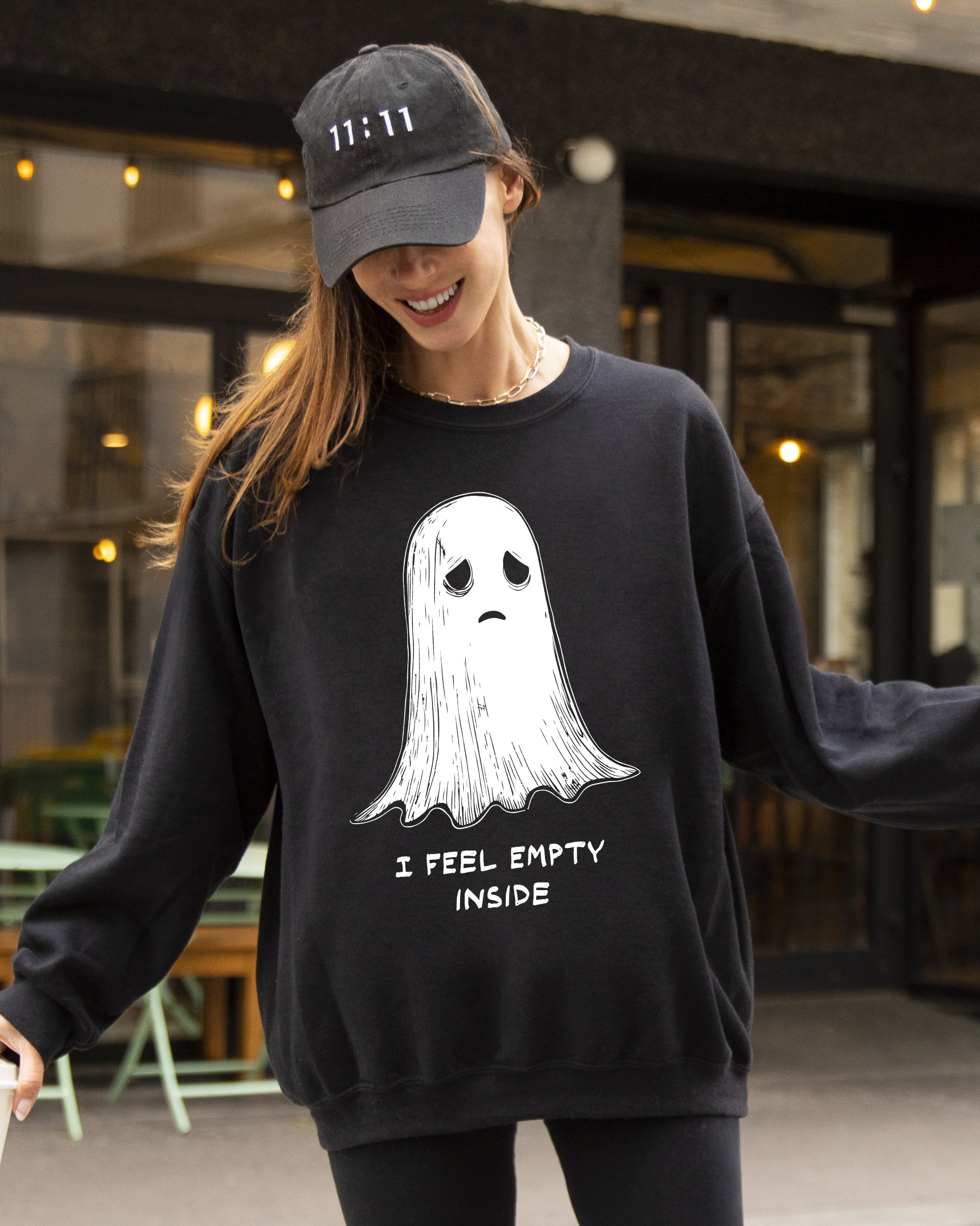 I Feel Empty Inside Ghost Halloween Witch Skeleton Mental Health Spooky Sweatshirt