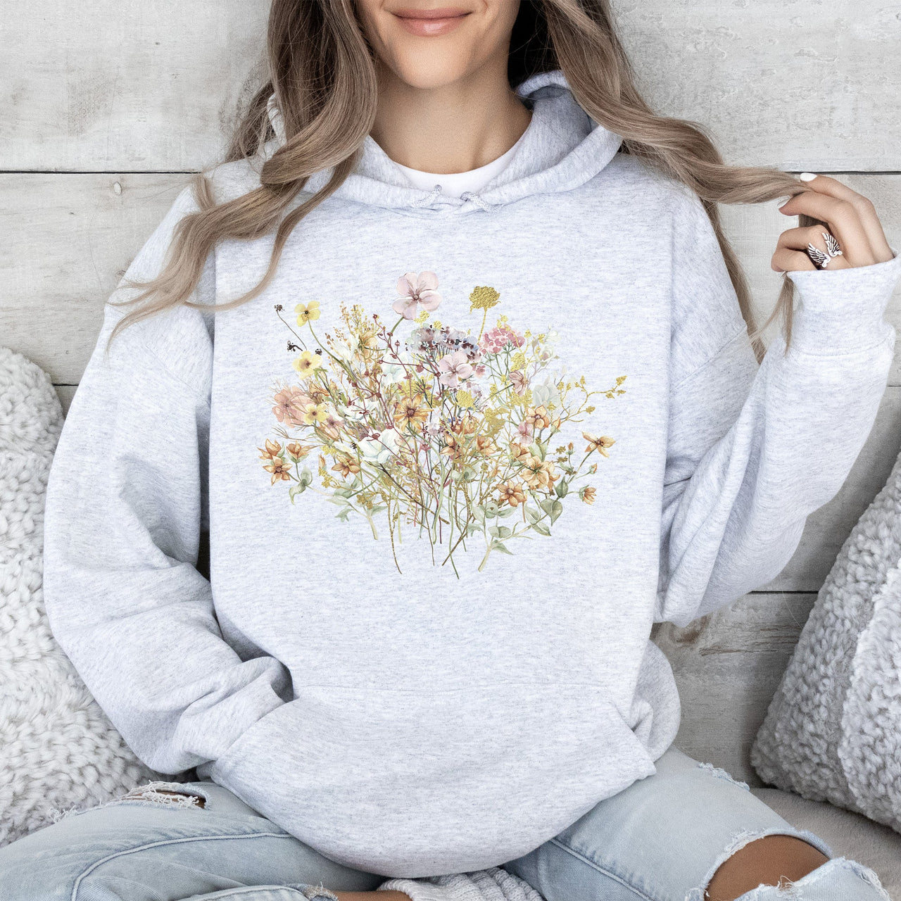 Meadow Pressed Flowers Hoodie