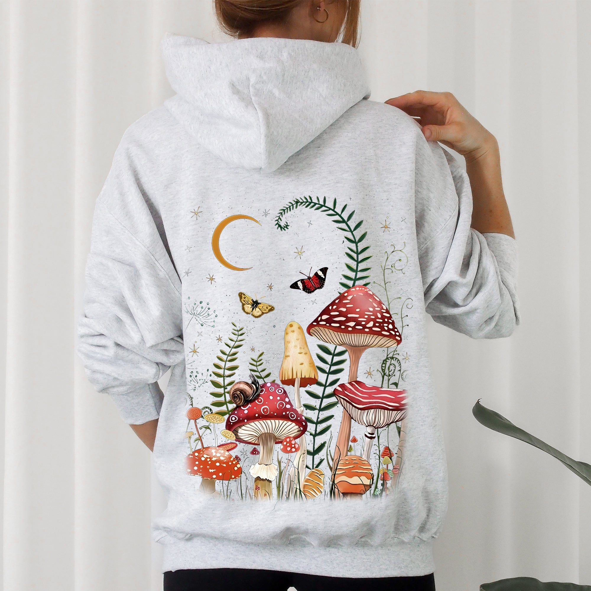 Mystical Mushroom Forest Enchanted Night Sky Mushrooms Dreamscape Woodland Garden Rituals Hoodie