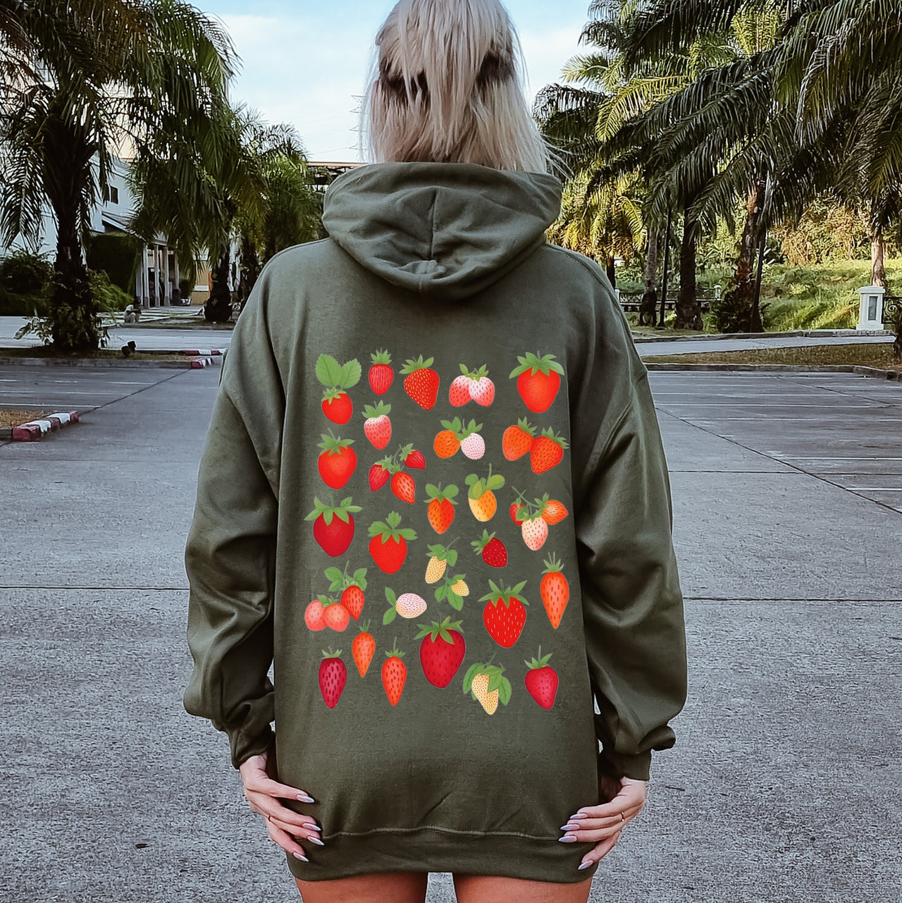 Sweet Strawberry Delight Juicy Fruit Berry Candy Swirl Dreamscape Hooded Sweatshirt