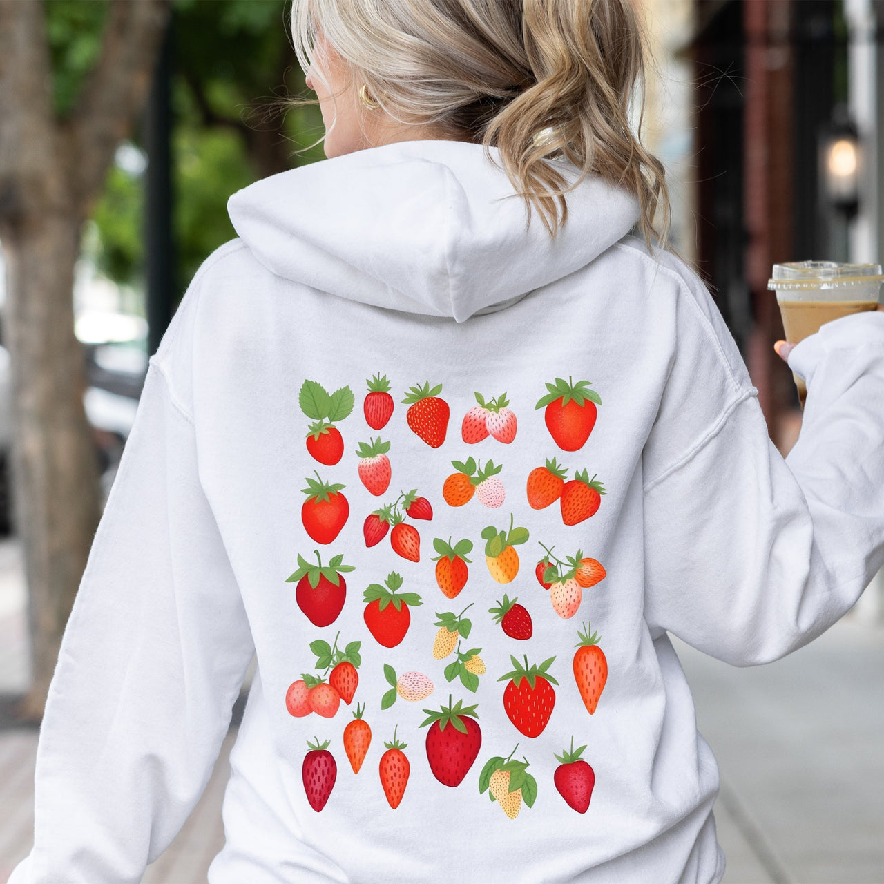 Sweet Strawberry Delight Juicy Fruit Berry Candy Swirl Dreamscape Hooded Sweatshirt