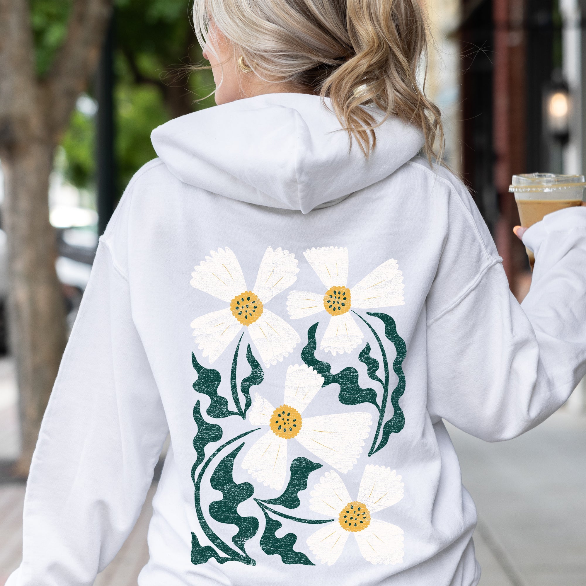 Boho Art Nouveau Flowers With Bold Ornamental Motifs And Elegant Flowing Lines Vintage Inspired Design Hoodie