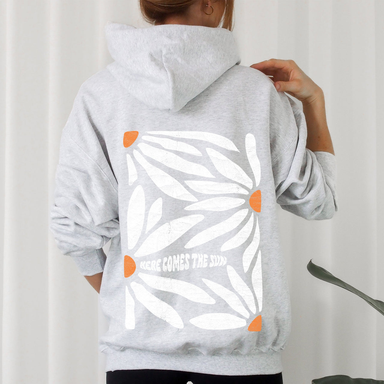Here Comes The Sun Boho Floral Design Ethereal Sunset Dreamscape Garden Oasis Hoodie