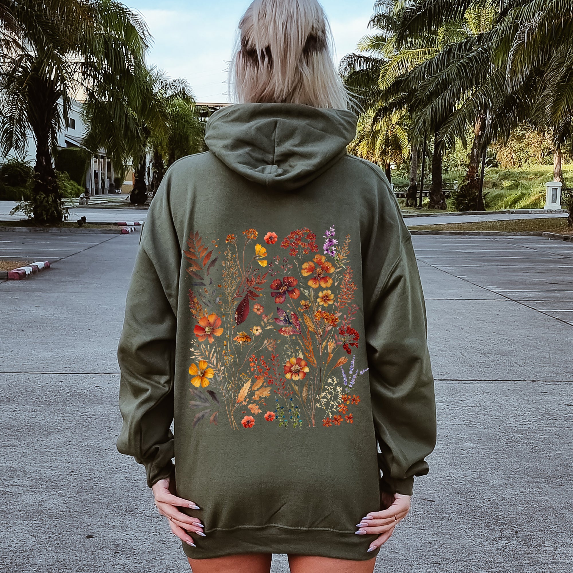 Dried Wildflowers Nature Meadow Floral Leaves Botanical Breeze The Endless Autumn Hoodie