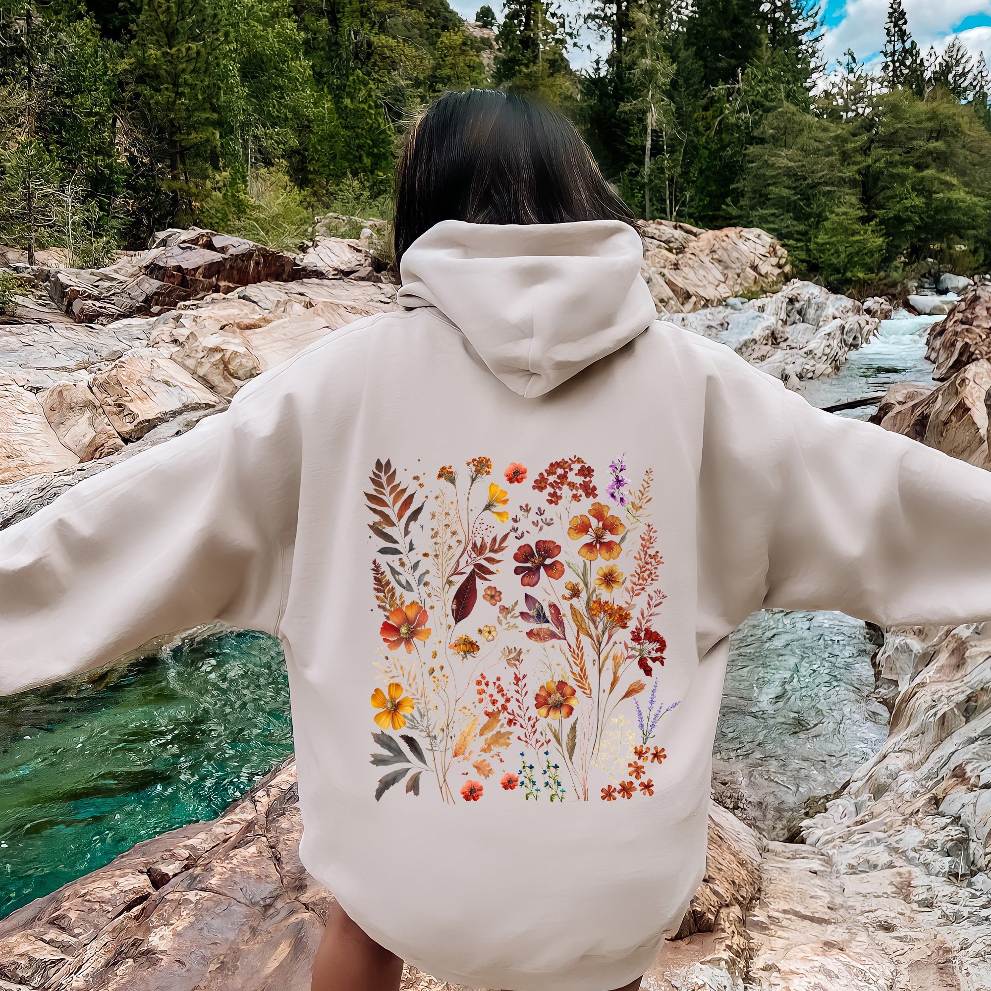 Dried Wildflowers Nature Meadow Floral Leaves Botanical Breeze The Endless Autumn Hoodie