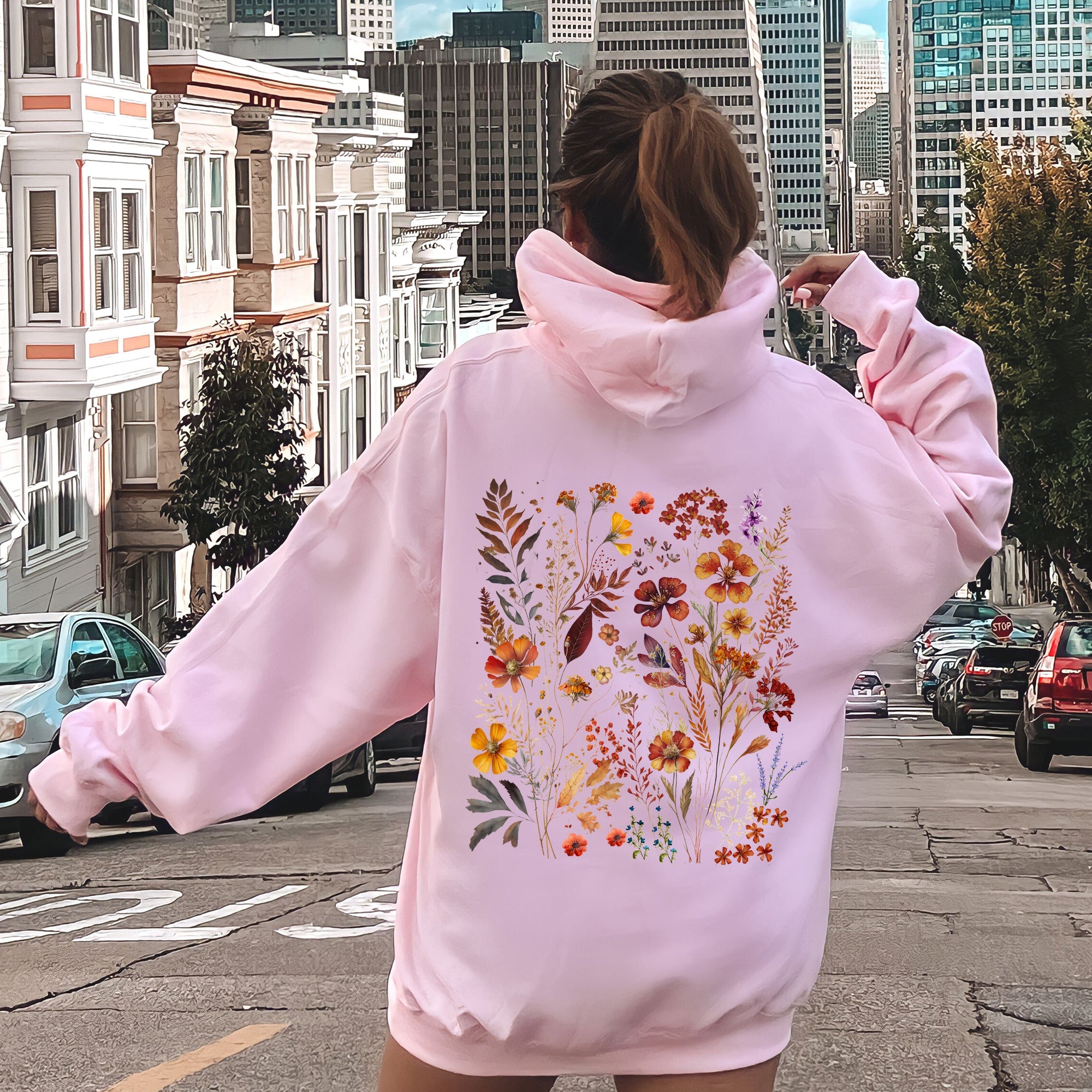 Dried Wildflowers Nature Meadow Floral Leaves Botanical Breeze The Endless Autumn Hoodie