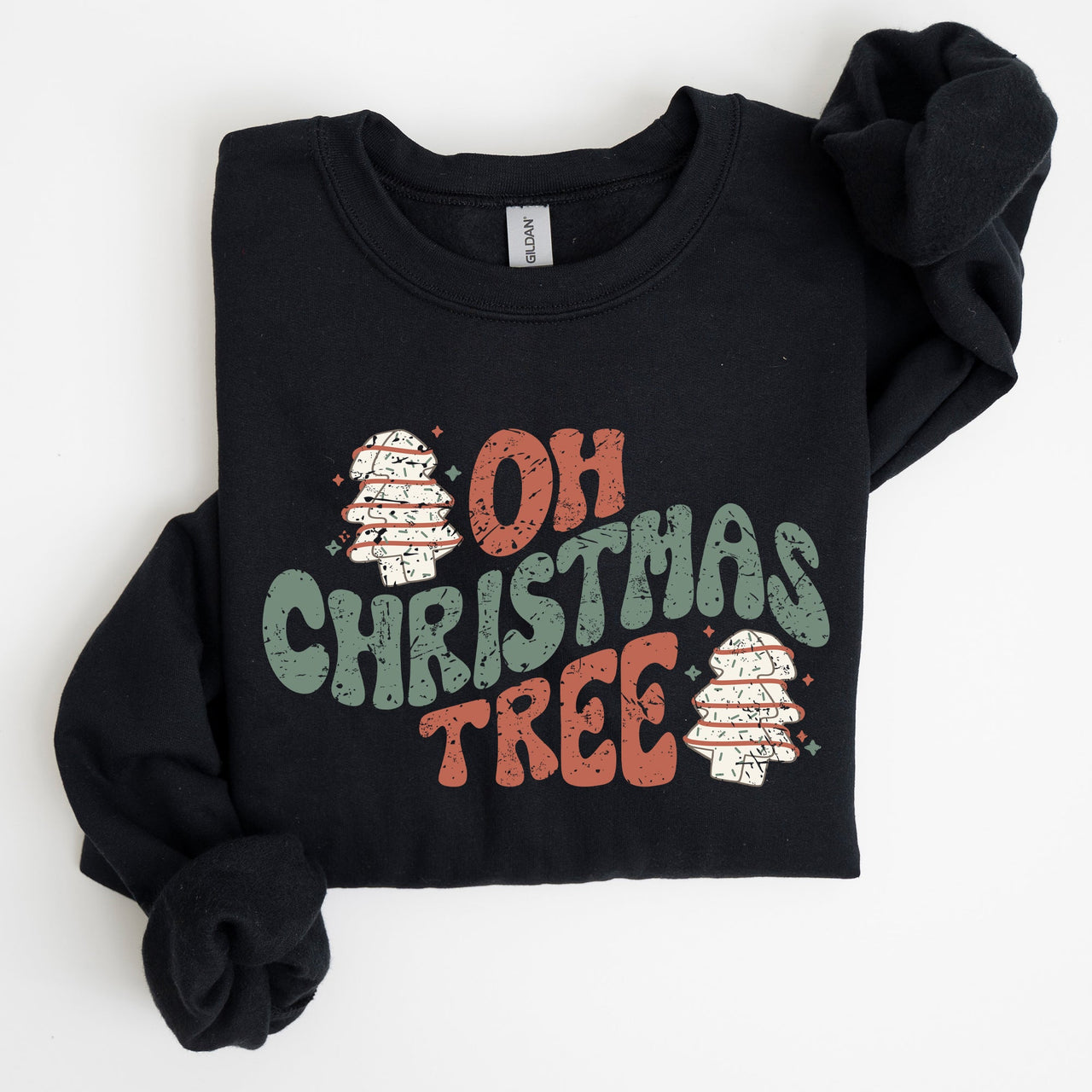 Oh Christmas Tree, Cakes, Snacks, Santa, Xmas, Winter, Festive Holiday Cheer Sweatshirt
