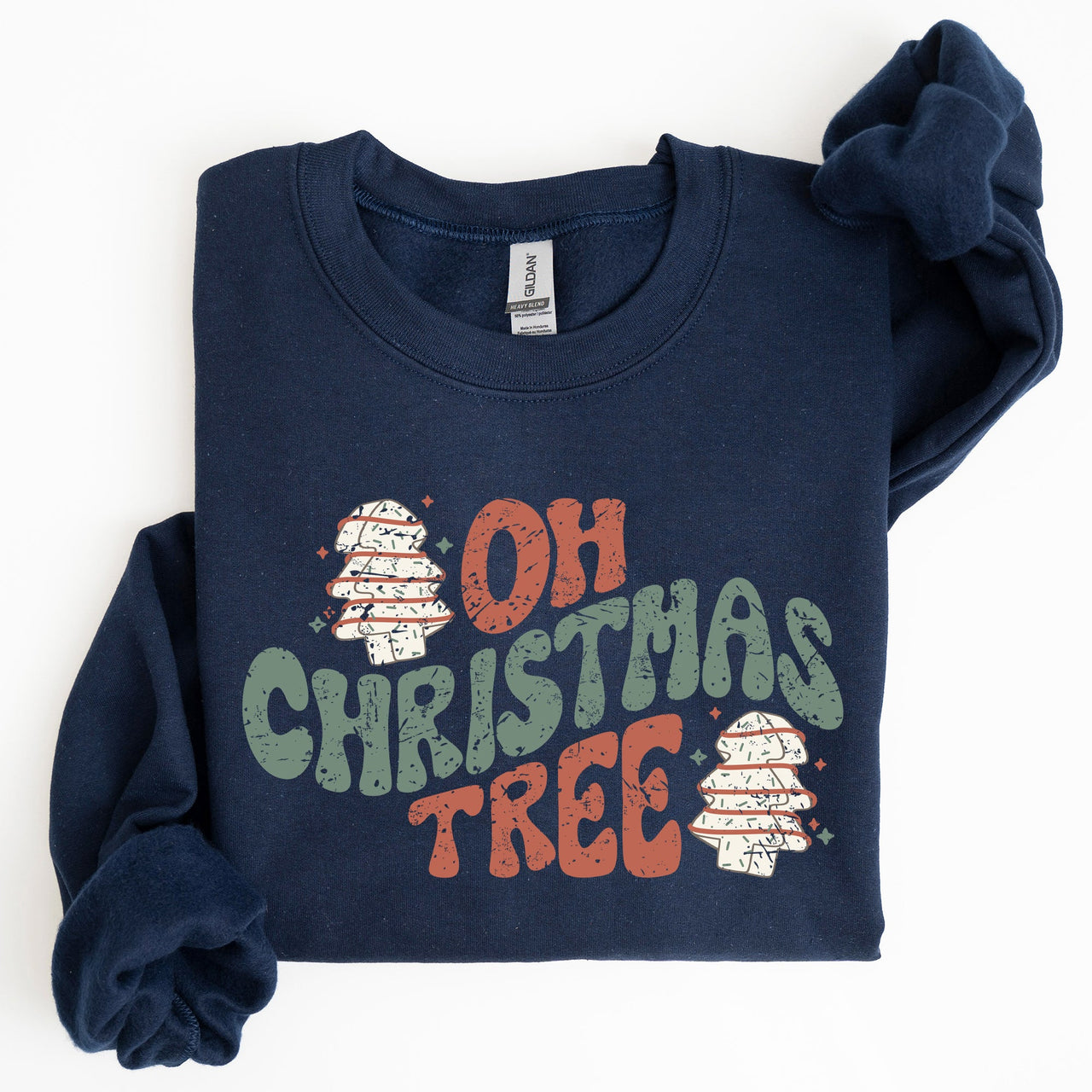 Oh Christmas Tree, Cakes, Snacks, Santa, Xmas, Winter, Festive Holiday Cheer Sweatshirt