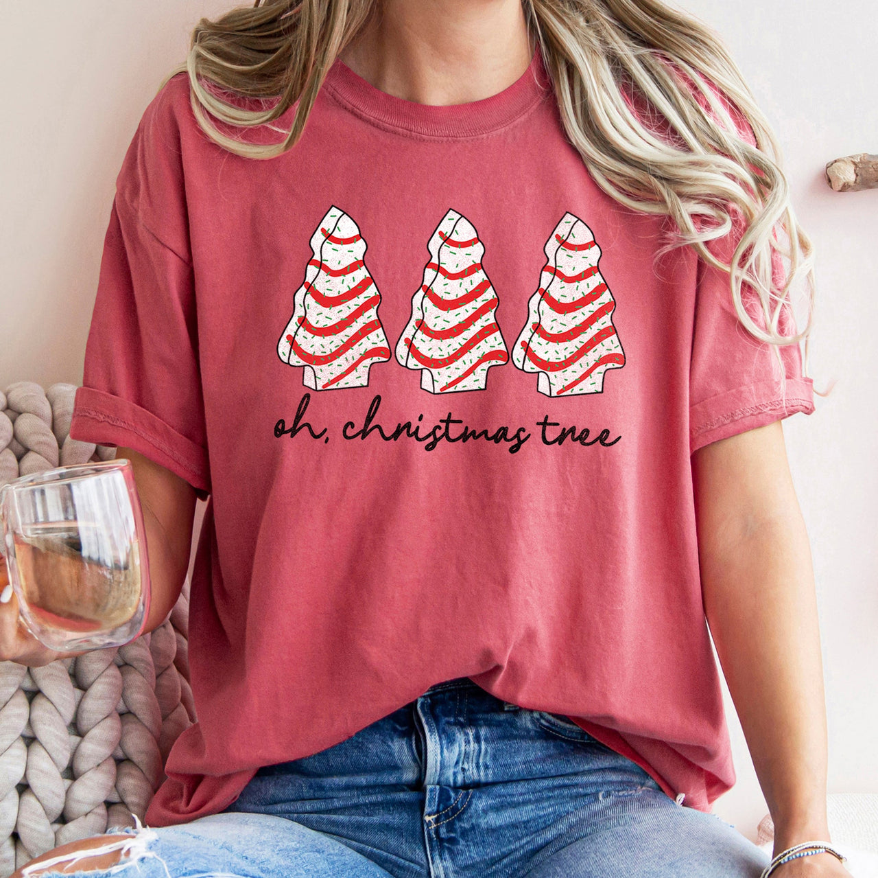 Oh Christmas Tree, Snack, Little Debbie Nostalgic Holiday Treats Comfort Colors Tee