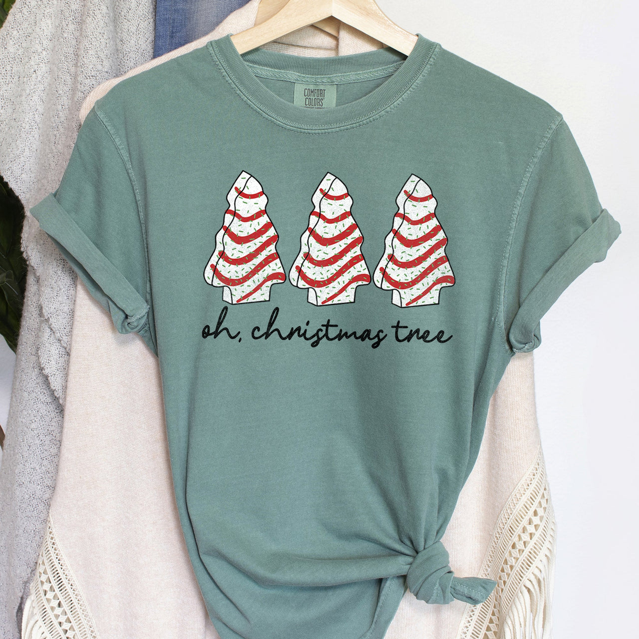 Oh Christmas Tree, Snack, Little Debbie Nostalgic Holiday Treats Comfort Colors Tee