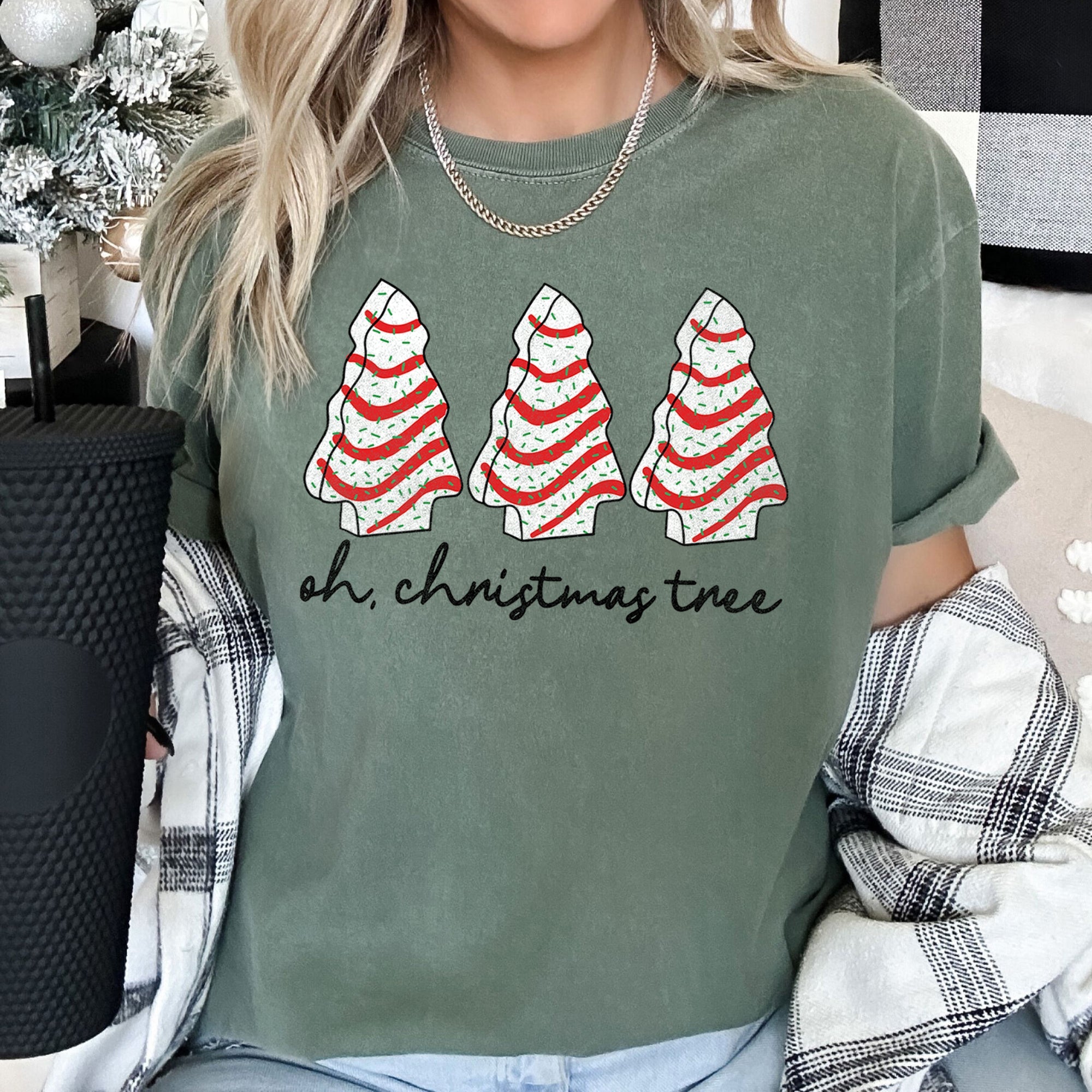 Oh Christmas Tree, Snack, Little Debbie Nostalgic Holiday Treats Comfort Colors Tee