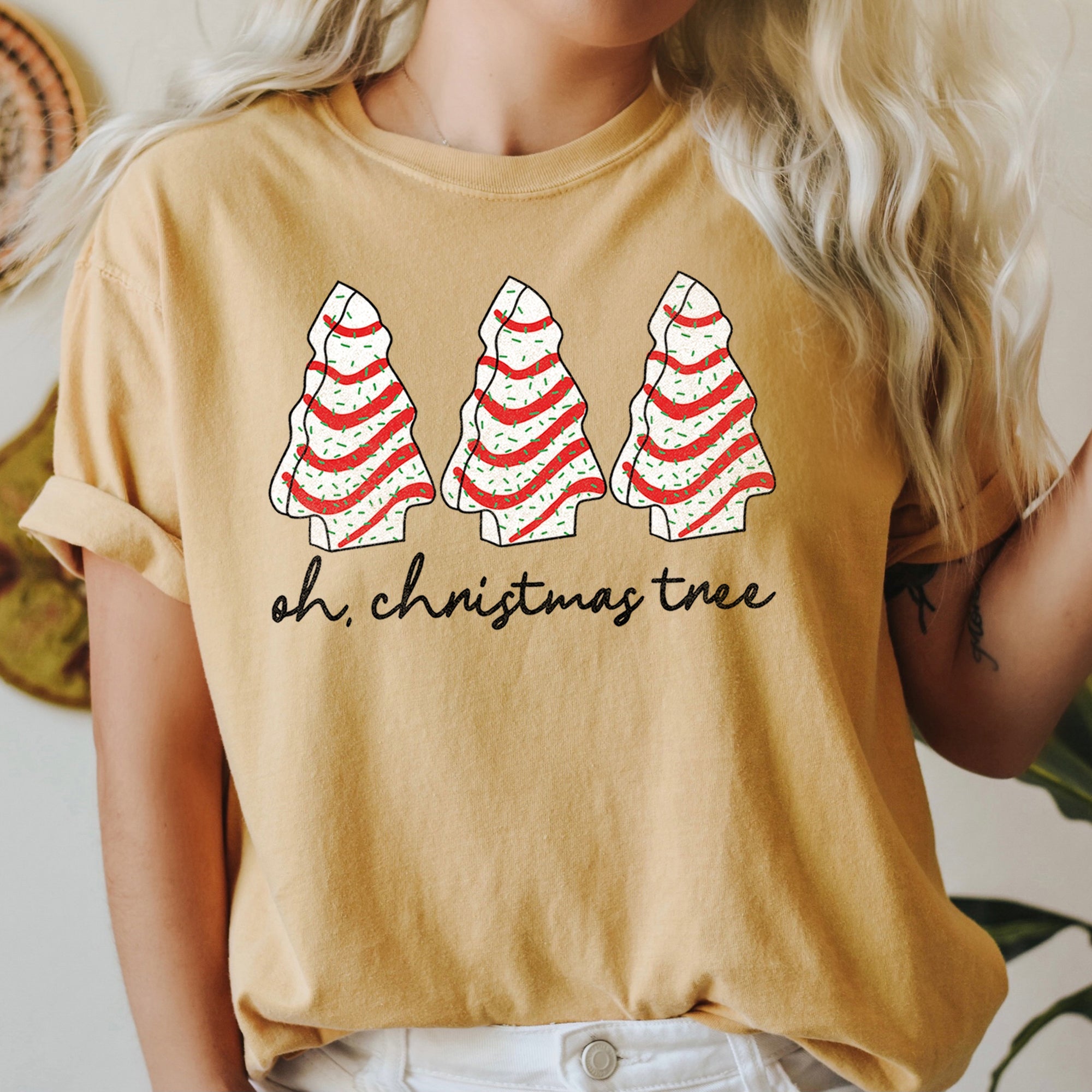 Oh Christmas Tree, Snack, Little Debbie Nostalgic Holiday Treats Comfort Colors Tee