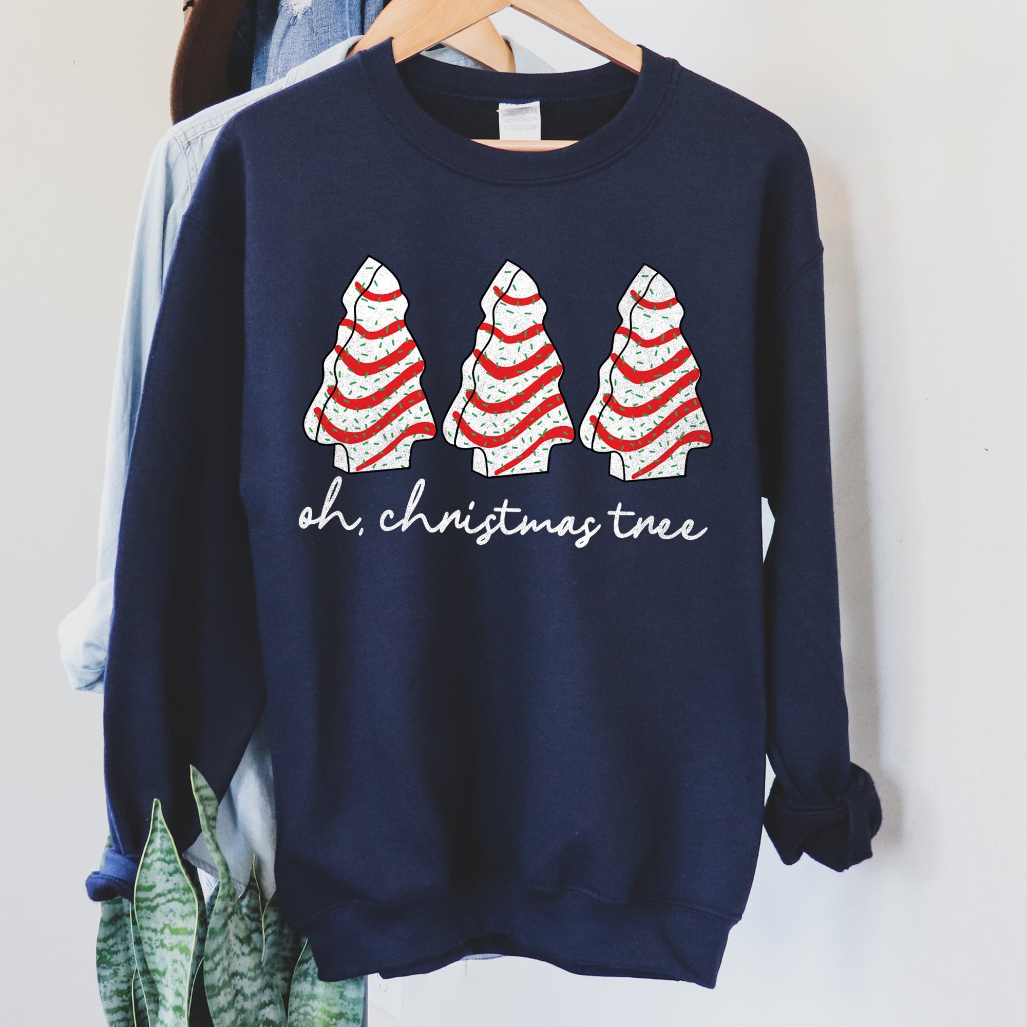 Oh Christmas Tree Snack Little Debbie Christmas Festive Print Vintage Sweatshirt