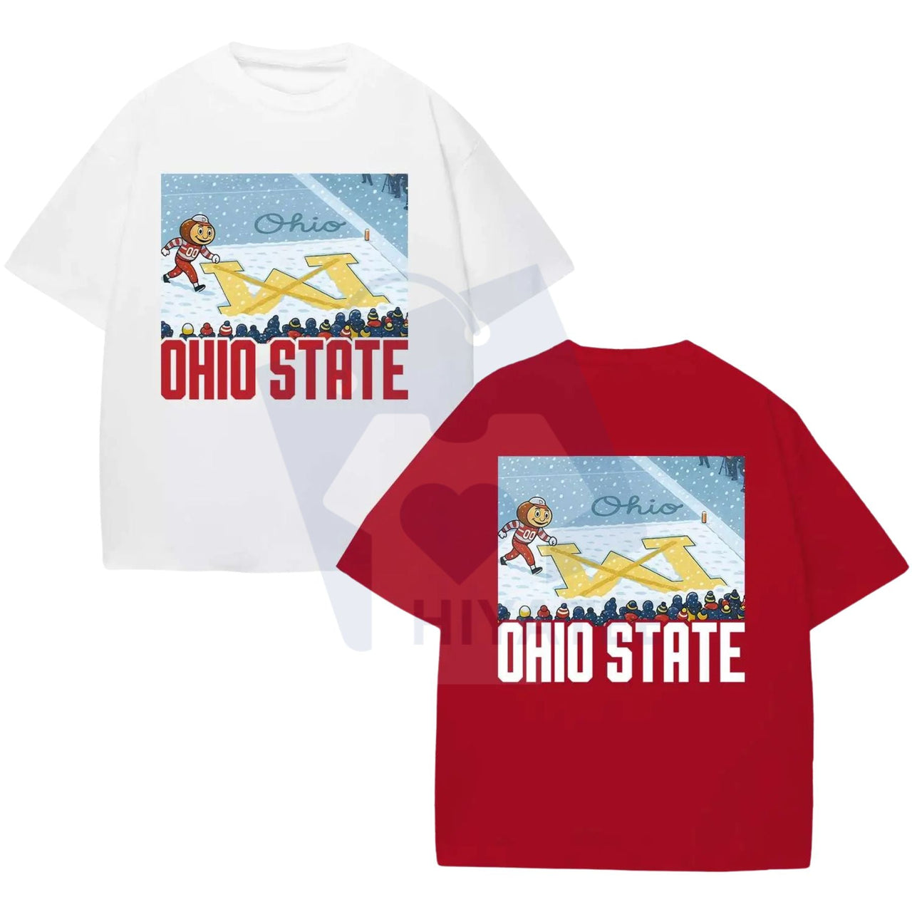 Ohio vs Michigan Rivalry Shirt – Script Ohio on Big M Tee Buckeye Fan Erase The M