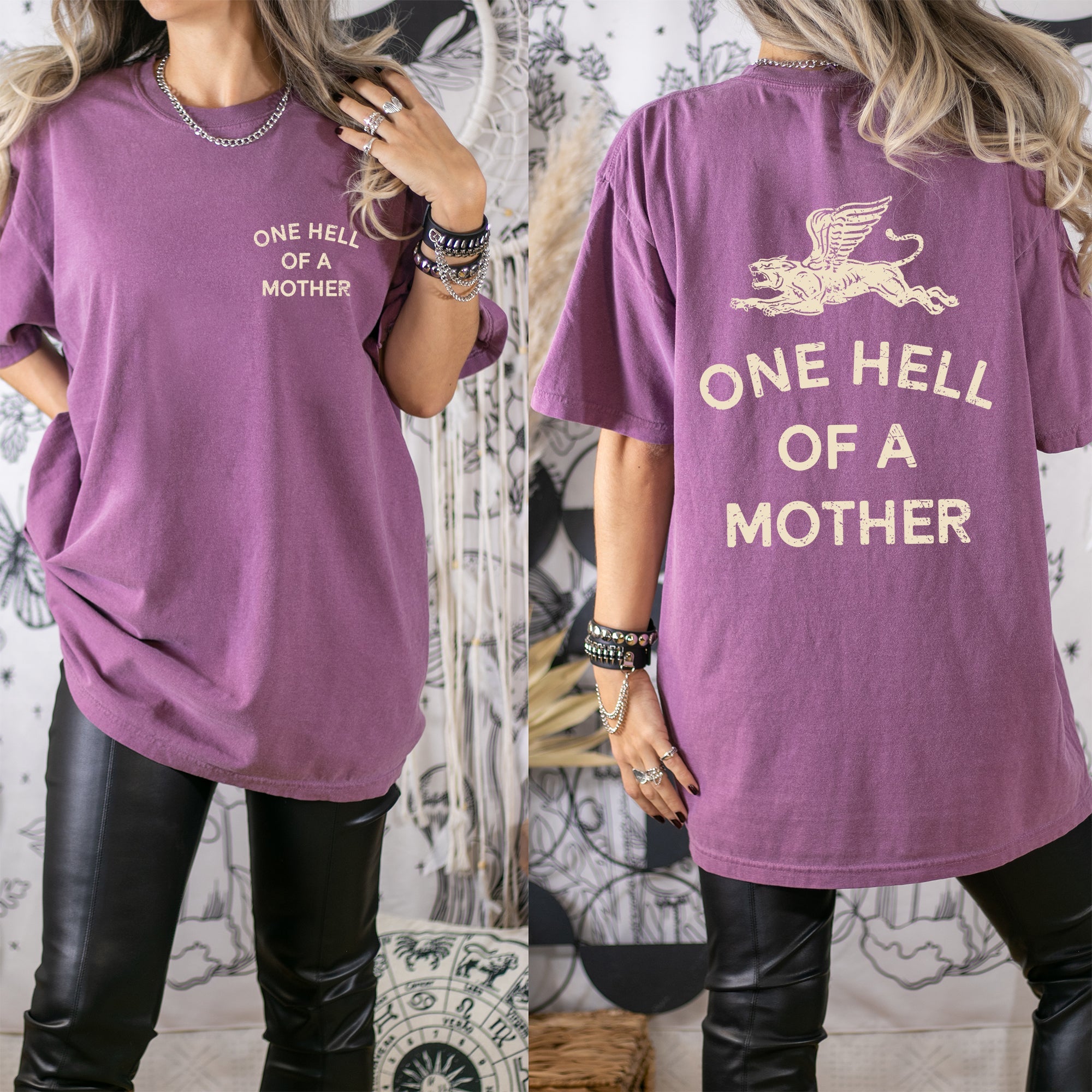 One Hell Of A Mother Tattoo Design Celebrating The Marvelous Messy Beautiful Mom Life Every Day Comfort Colors Tee