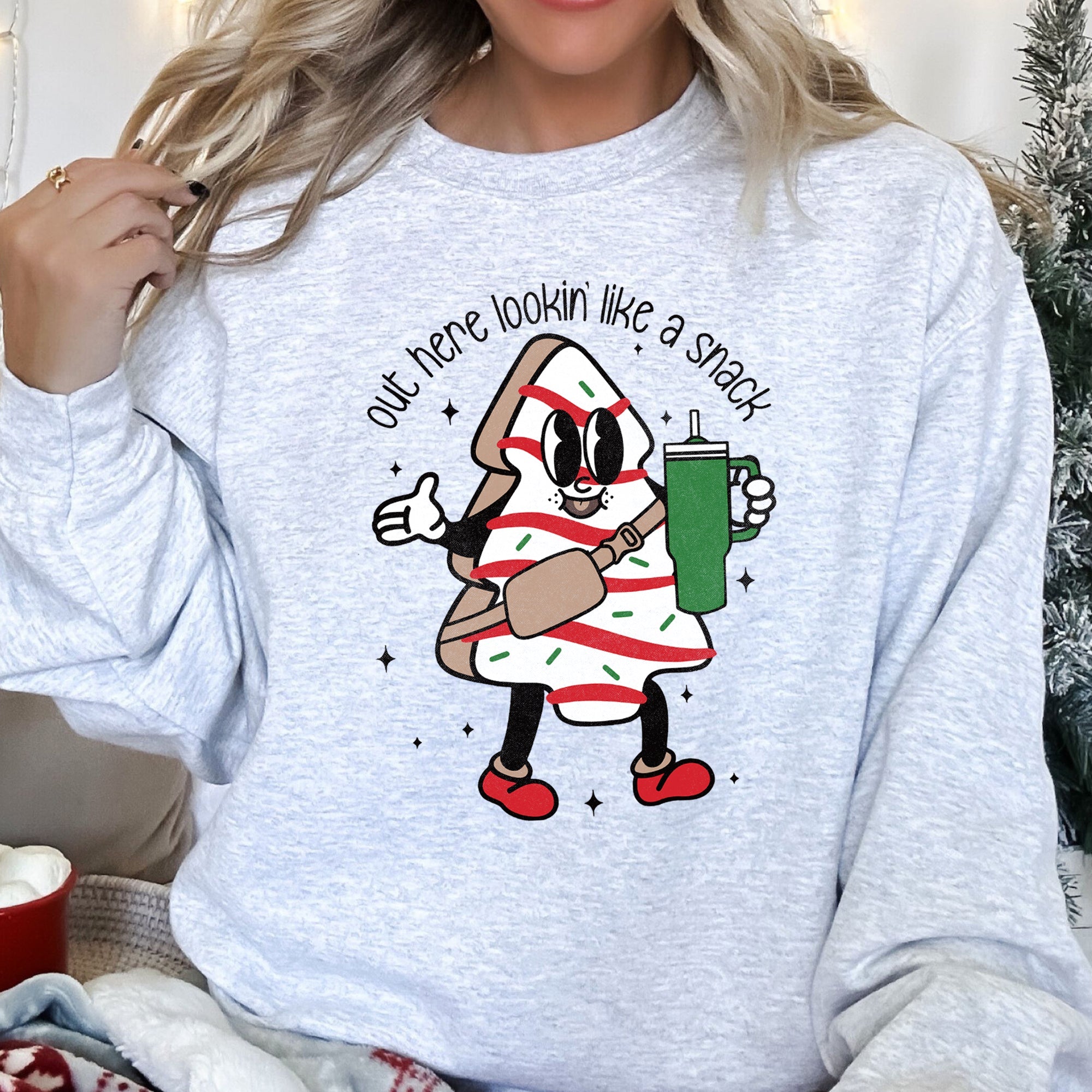 Out Here Looking Like A Snack Christmas Edition Ultra Cozy Warm Festive Holiday Seasonal Premium Sweatshirt