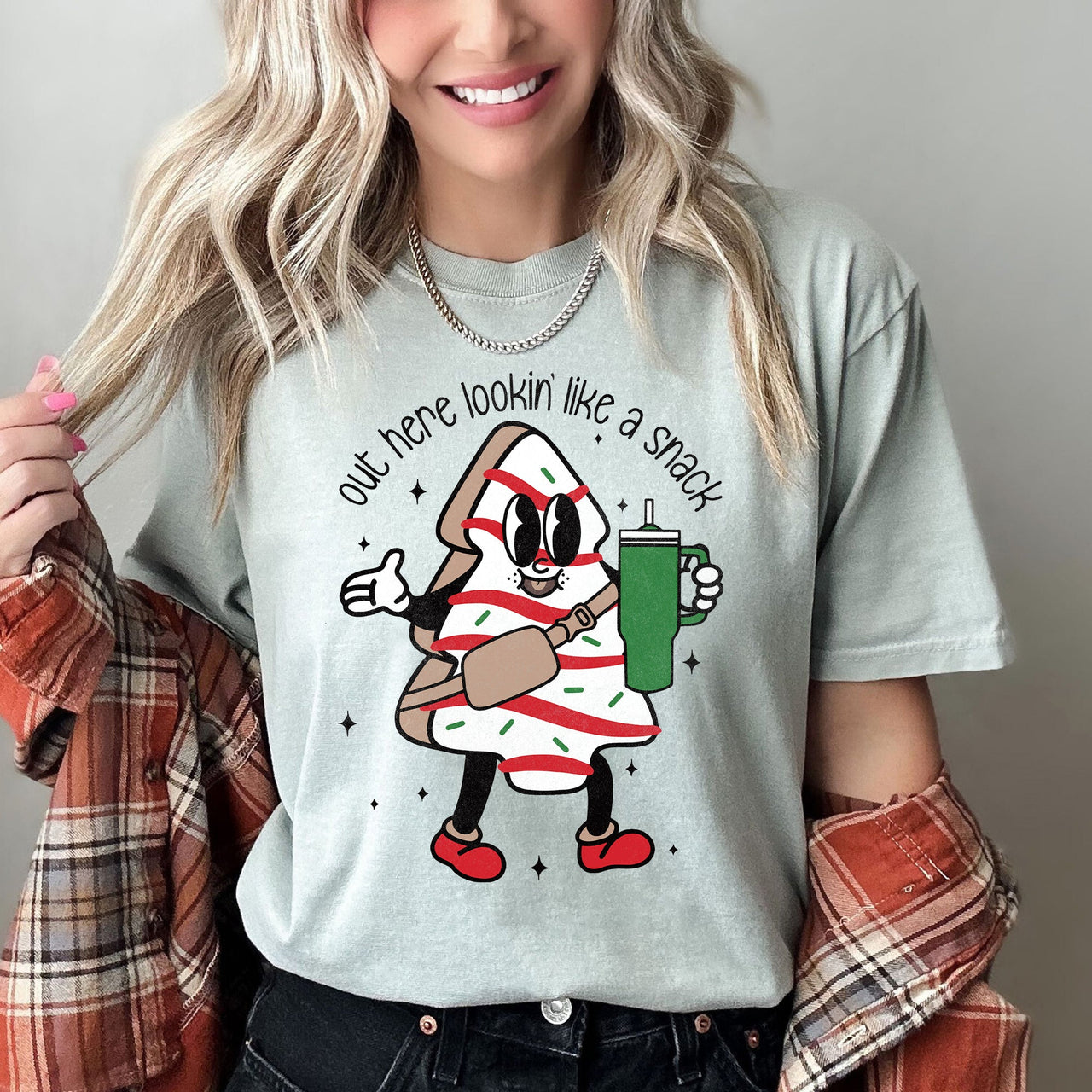 Out Here Looking Like A Snack Christmas Tree Little Debbie Bougie Comfort Colors Tee