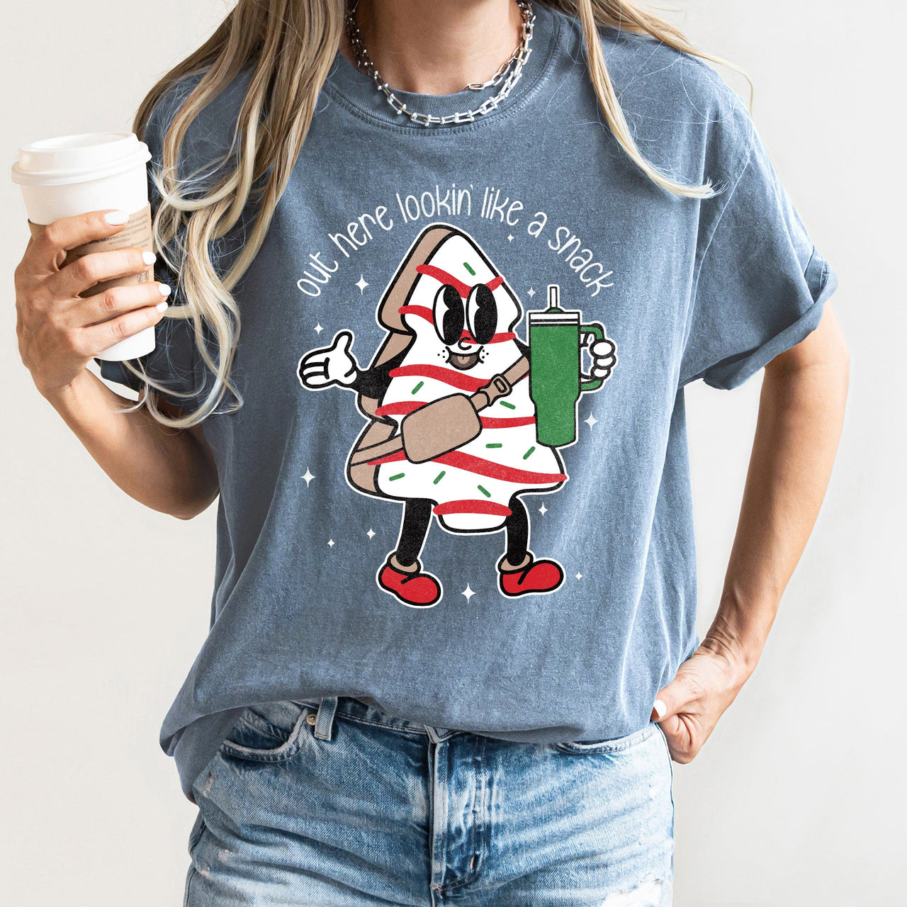 Out Here Looking Like A Snack Christmas Tree Little Debbie Bougie Comfort Colors Tee