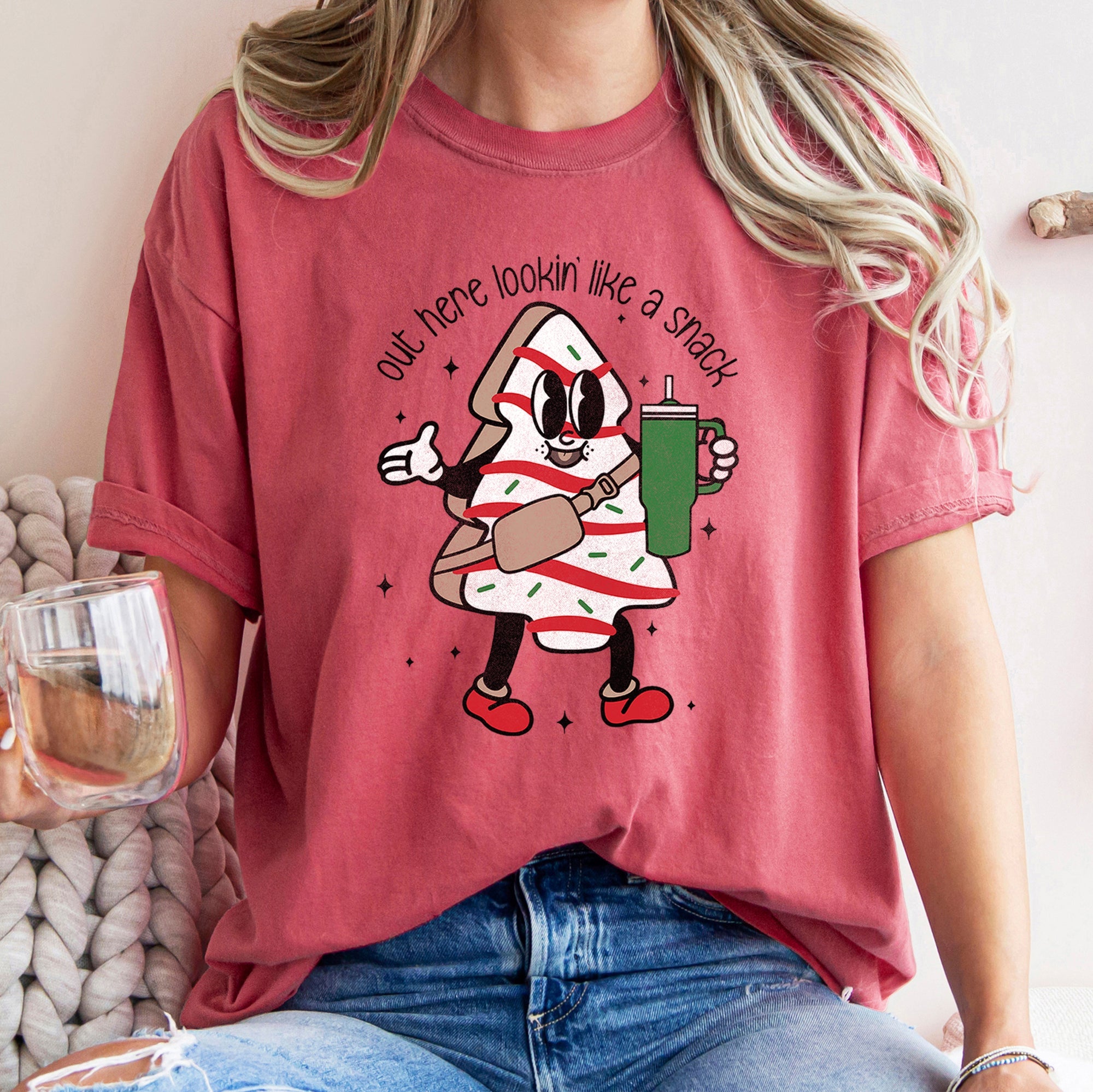Out Here Looking Like A Snack Christmas Tree Little Debbie Bougie Comfort Colors Tee