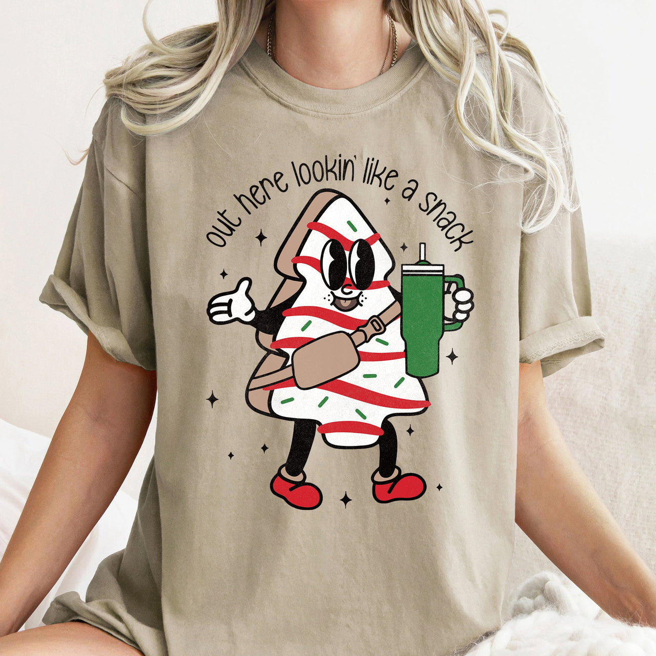 Out Here Looking Like A Snack Christmas Tree Little Debbie Bougie Comfort Colors Tee