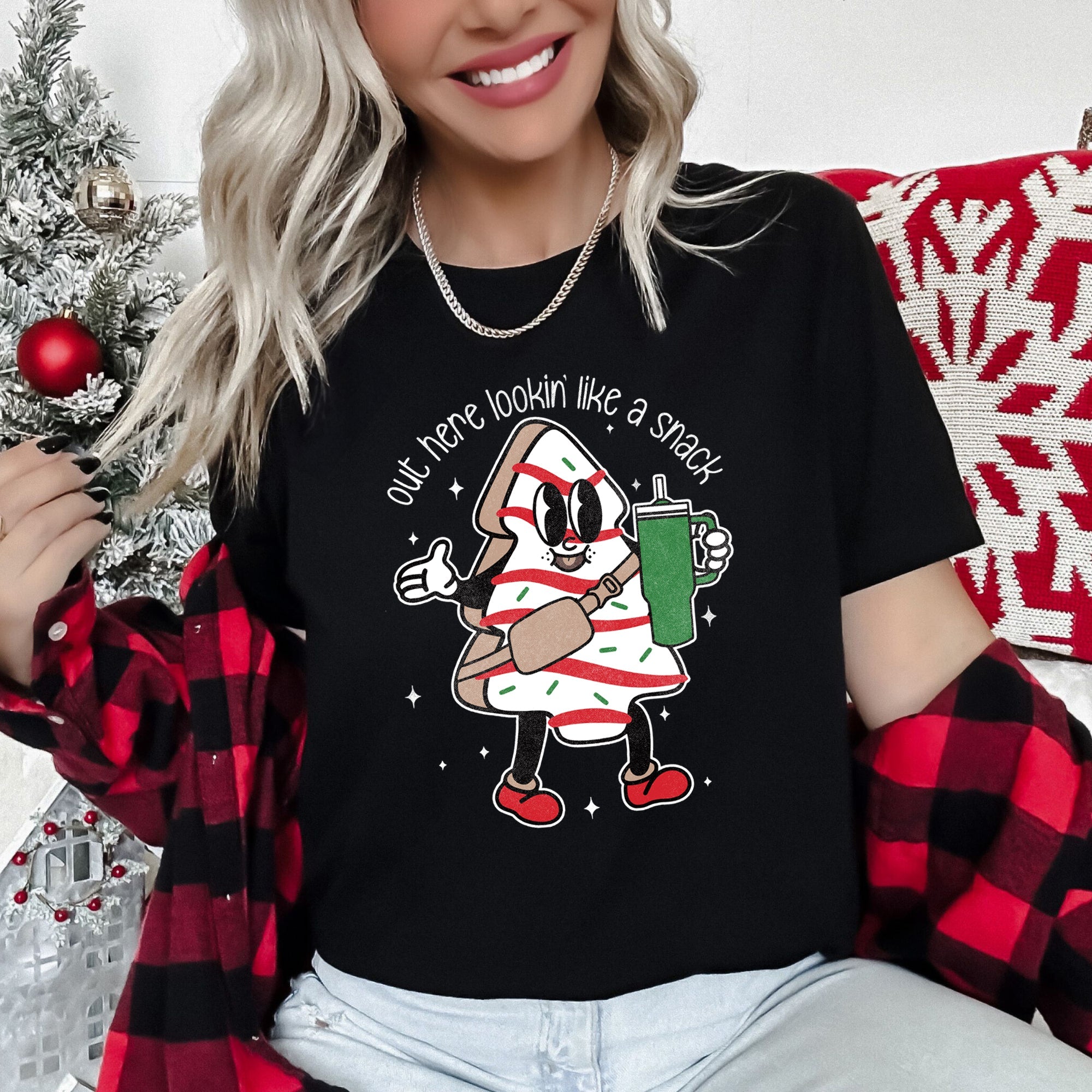 Out Here Looking Like A Snack Christmas Tree Little Debbie Bougie Limited Edition Graphic Tee