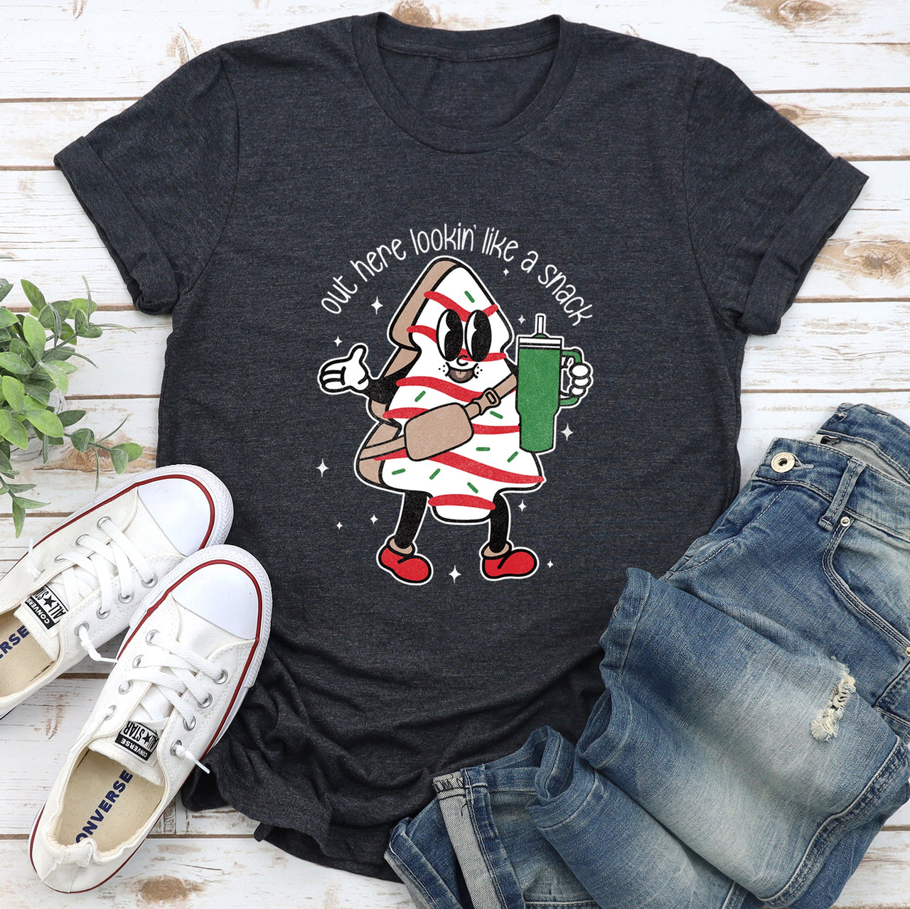 Out Here Looking Like A Snack Christmas Tree Little Debbie Bougie Limited Edition Graphic Tee