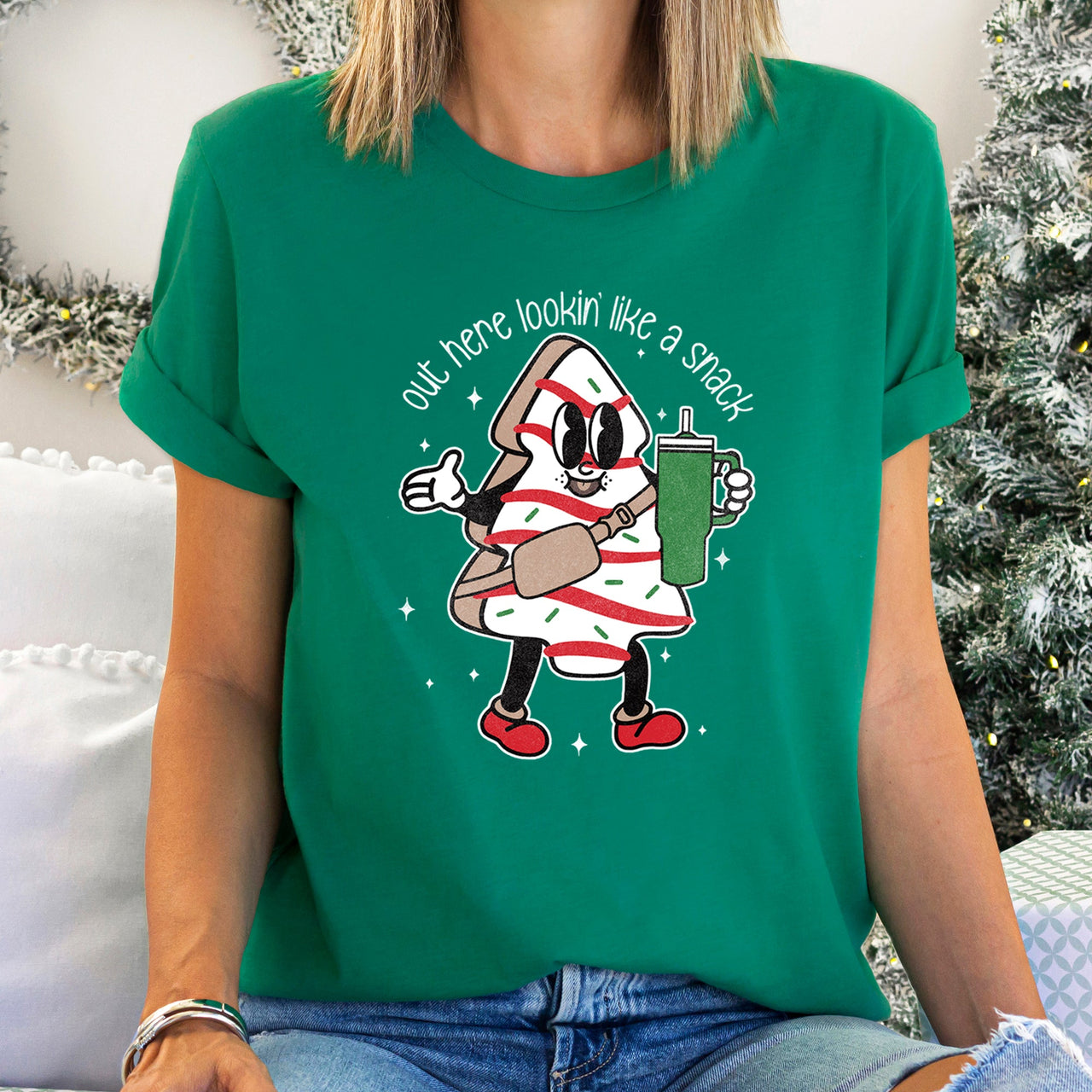 Out Here Looking Like A Snack Christmas Tree Little Debbie Bougie Limited Edition Graphic Tee