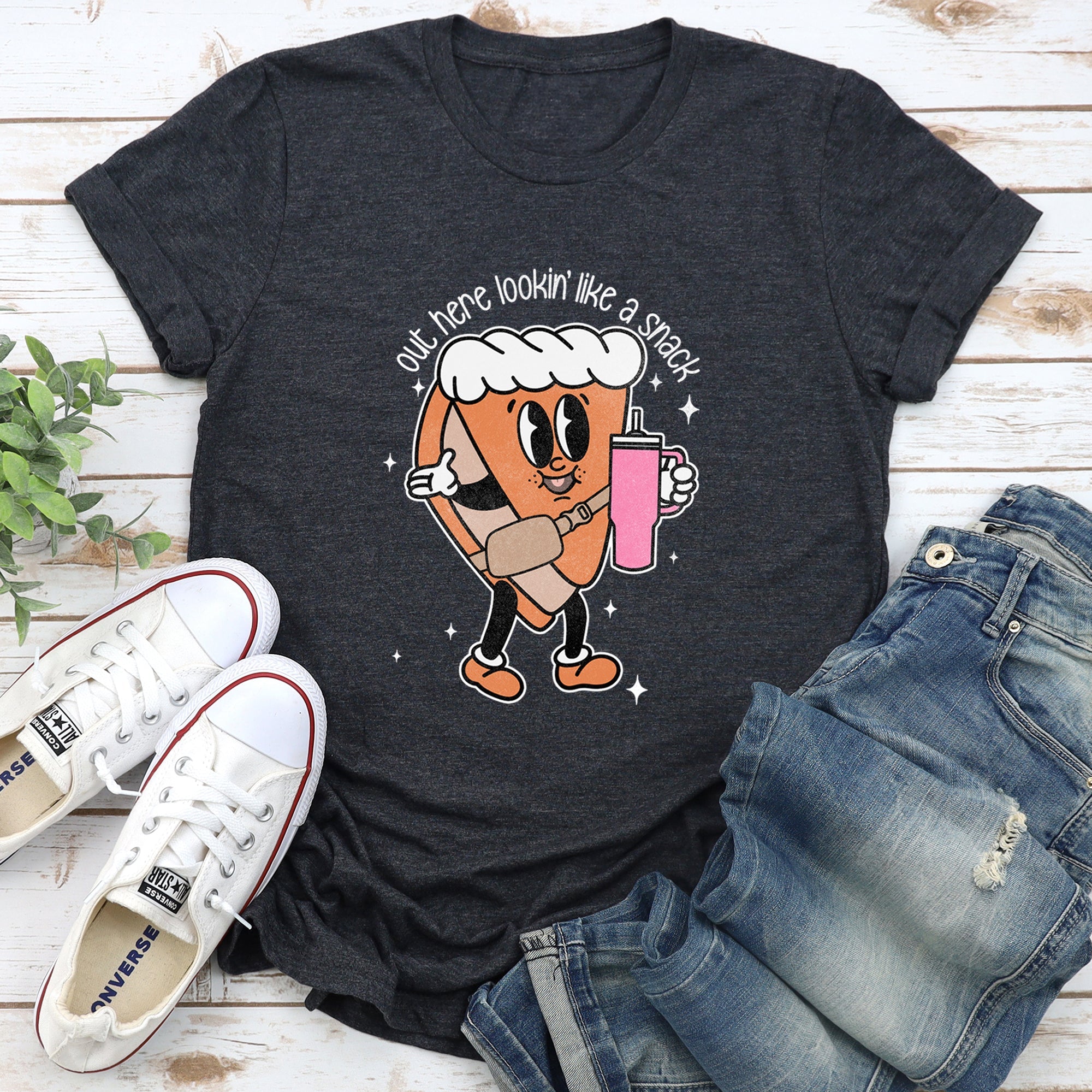 Out Here Looking Like A Snack Pumpkin Pie Thanksgiving Autumn Cozy Edition Graphic Tee