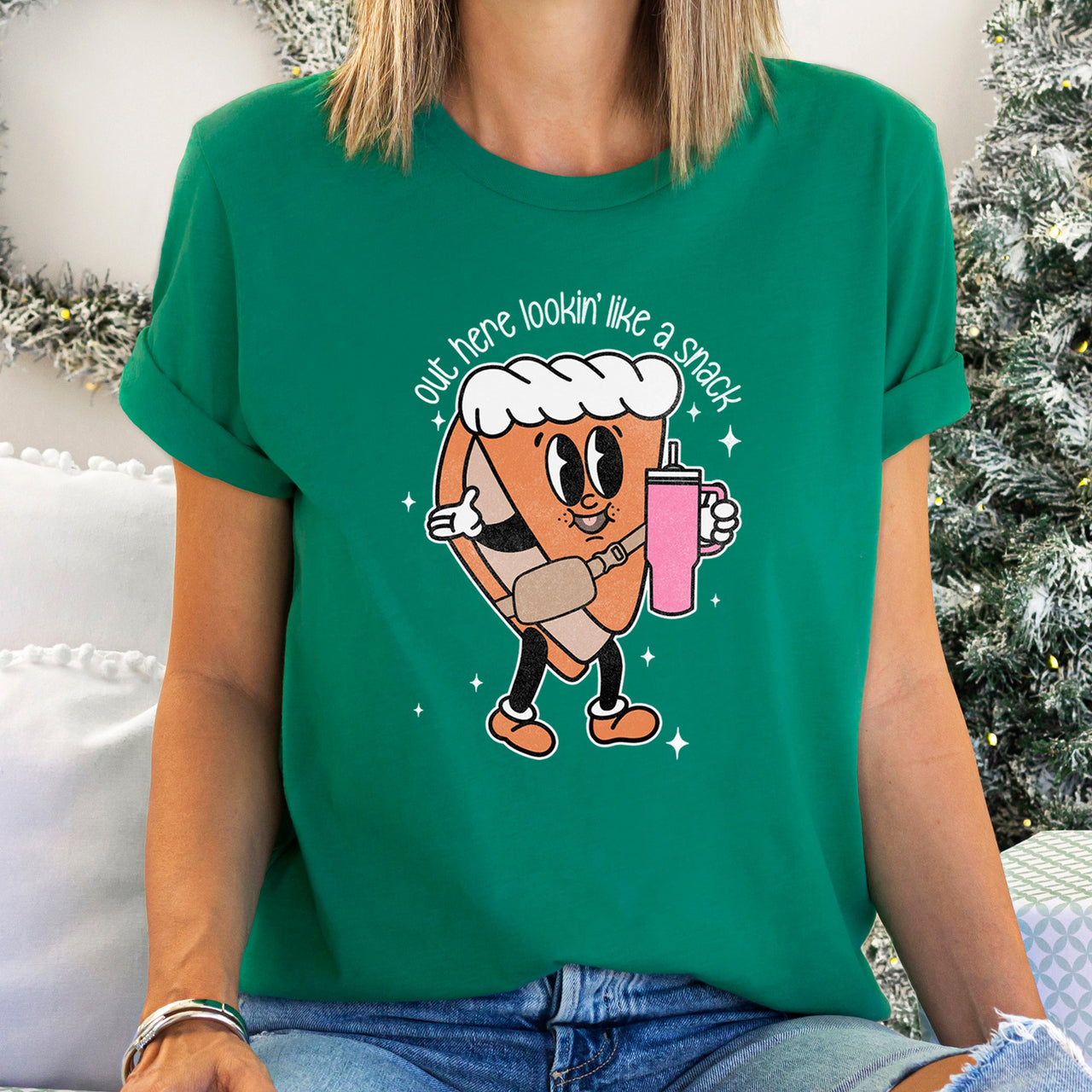 Out Here Looking Like A Snack Pumpkin Pie Thanksgiving Autumn Cozy Edition Graphic Tee