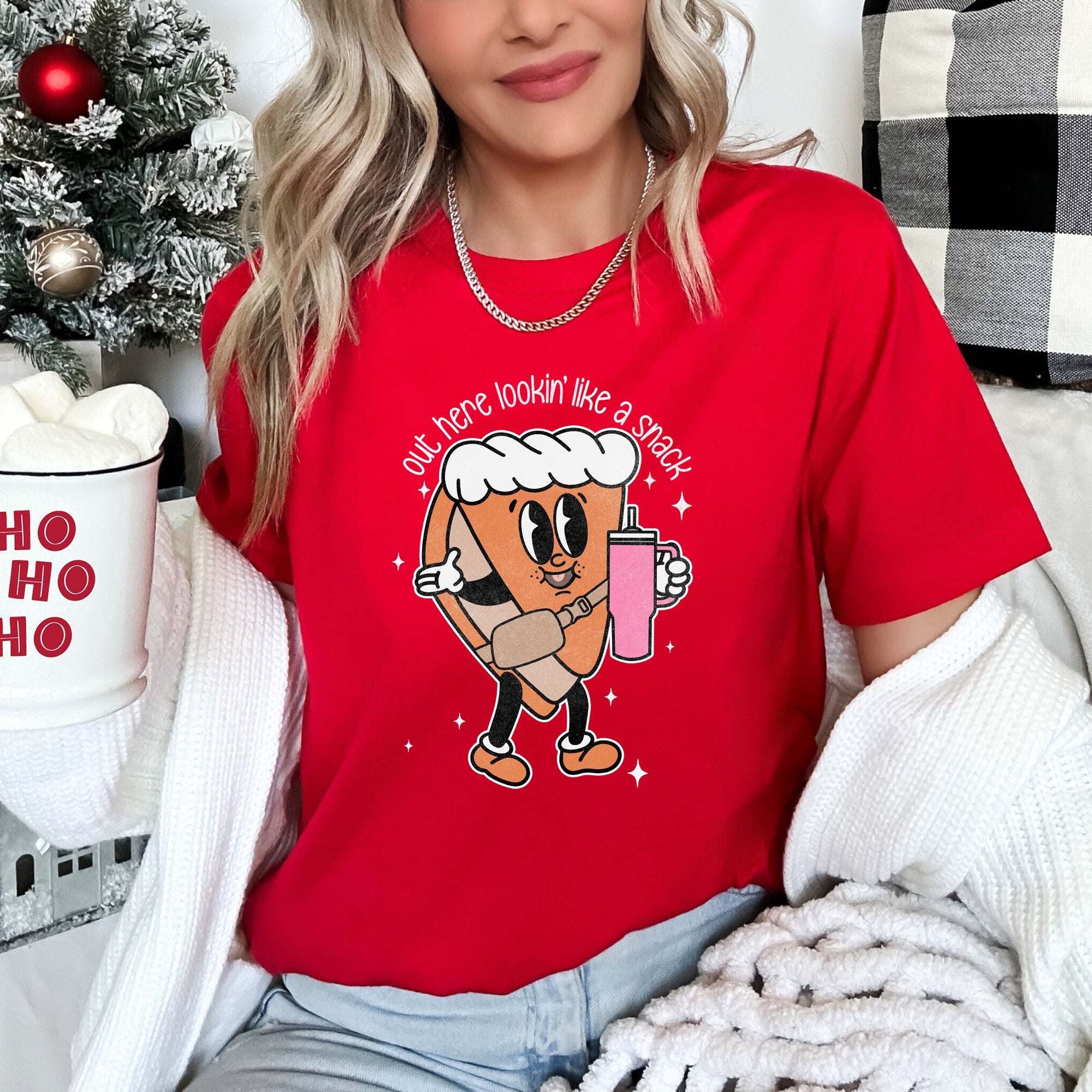 Out Here Looking Like A Snack Pumpkin Pie Thanksgiving Autumn Cozy Edition Graphic Tee