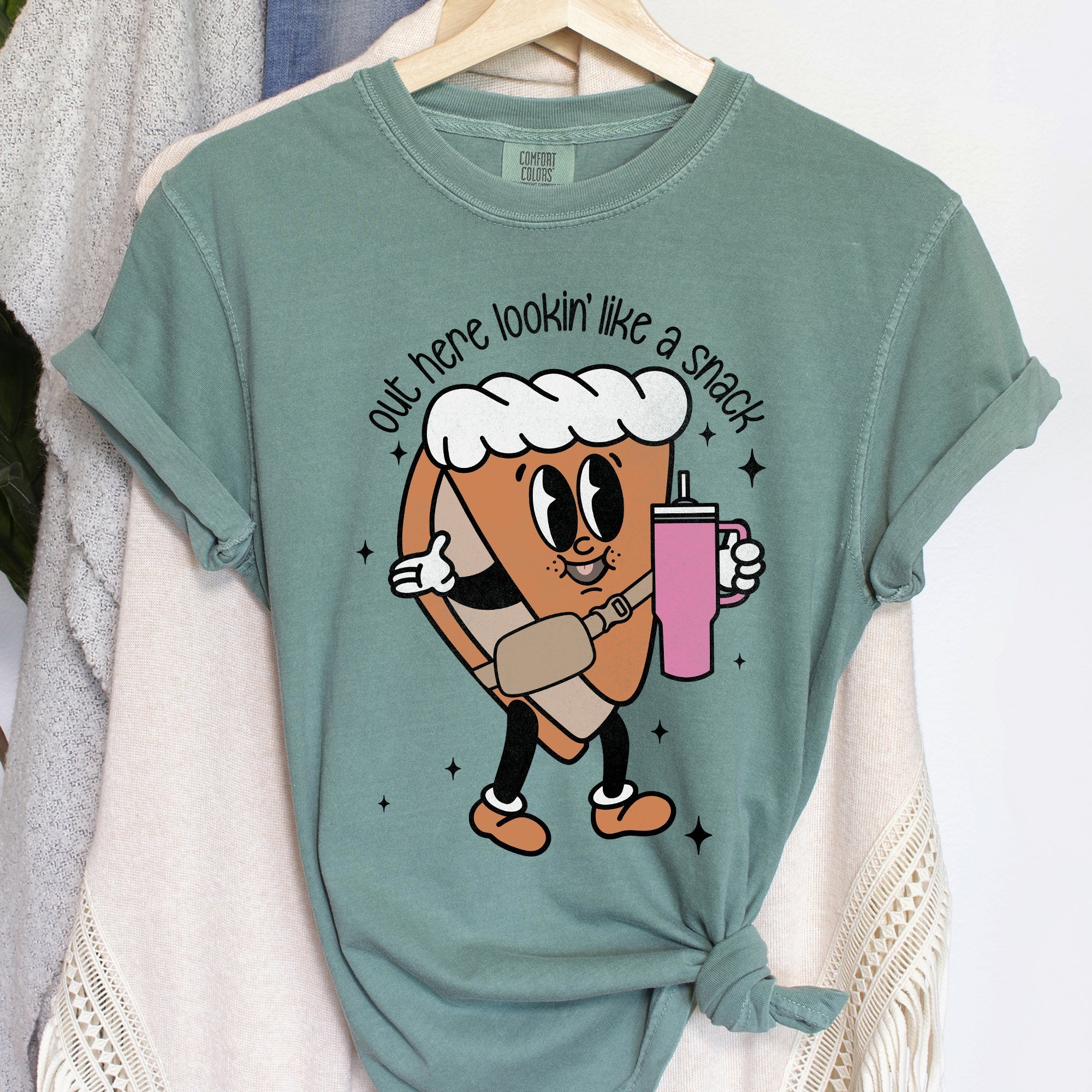 Out Here Looking Like A Snack, Pumpkin Pie Thanksgiving Bougie Little Debbie Edition Comfort Colors Tee