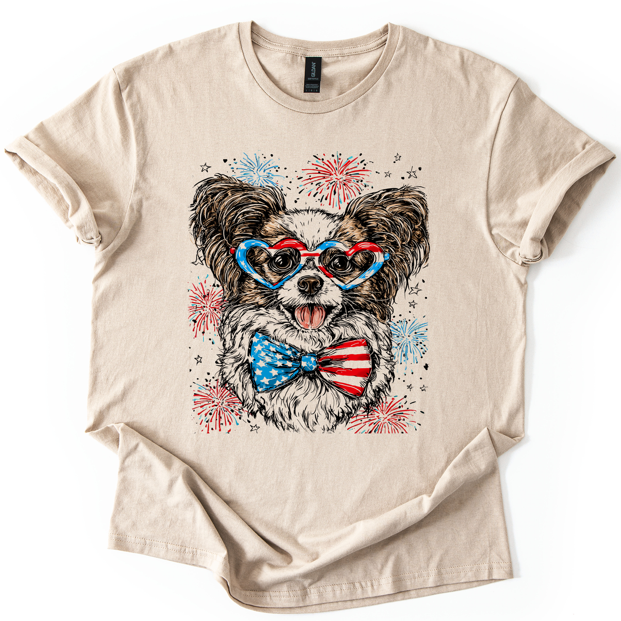 Papillon Patriotic Dog USA Flag Lover Edition For Pet Parents And Fourth Of July Enthusiasts Graphic Tee