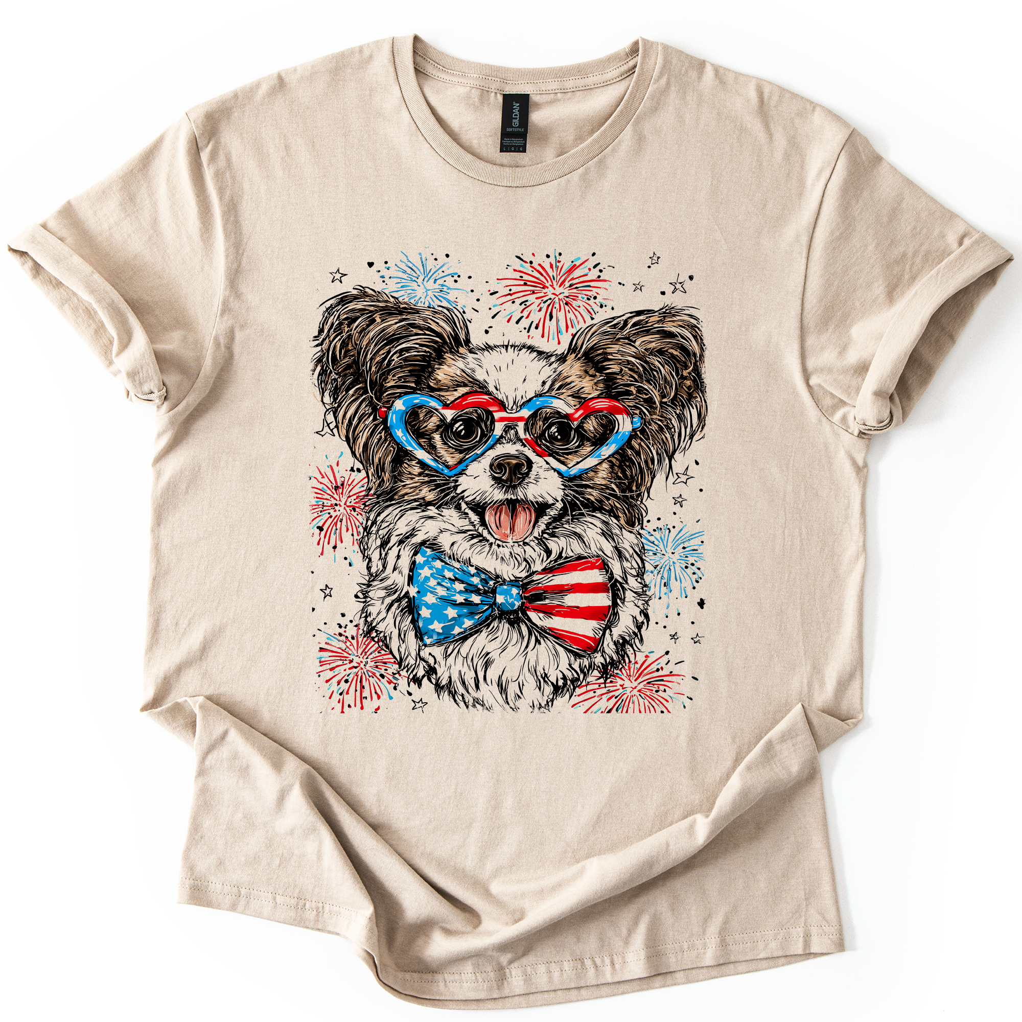 Papillon Patriotic Dog USA Flag Lover Edition For Pet Parents And Fourth Of July Enthusiasts Graphic Tee
