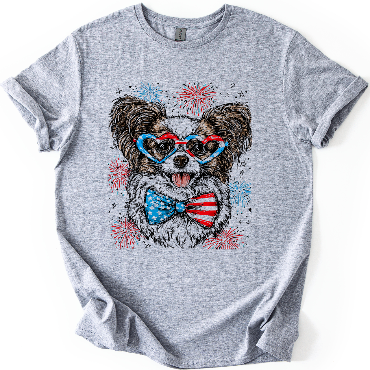 Papillon Patriotic Dog USA Flag Lover Edition For Pet Parents And Fourth Of July Enthusiasts Graphic Tee