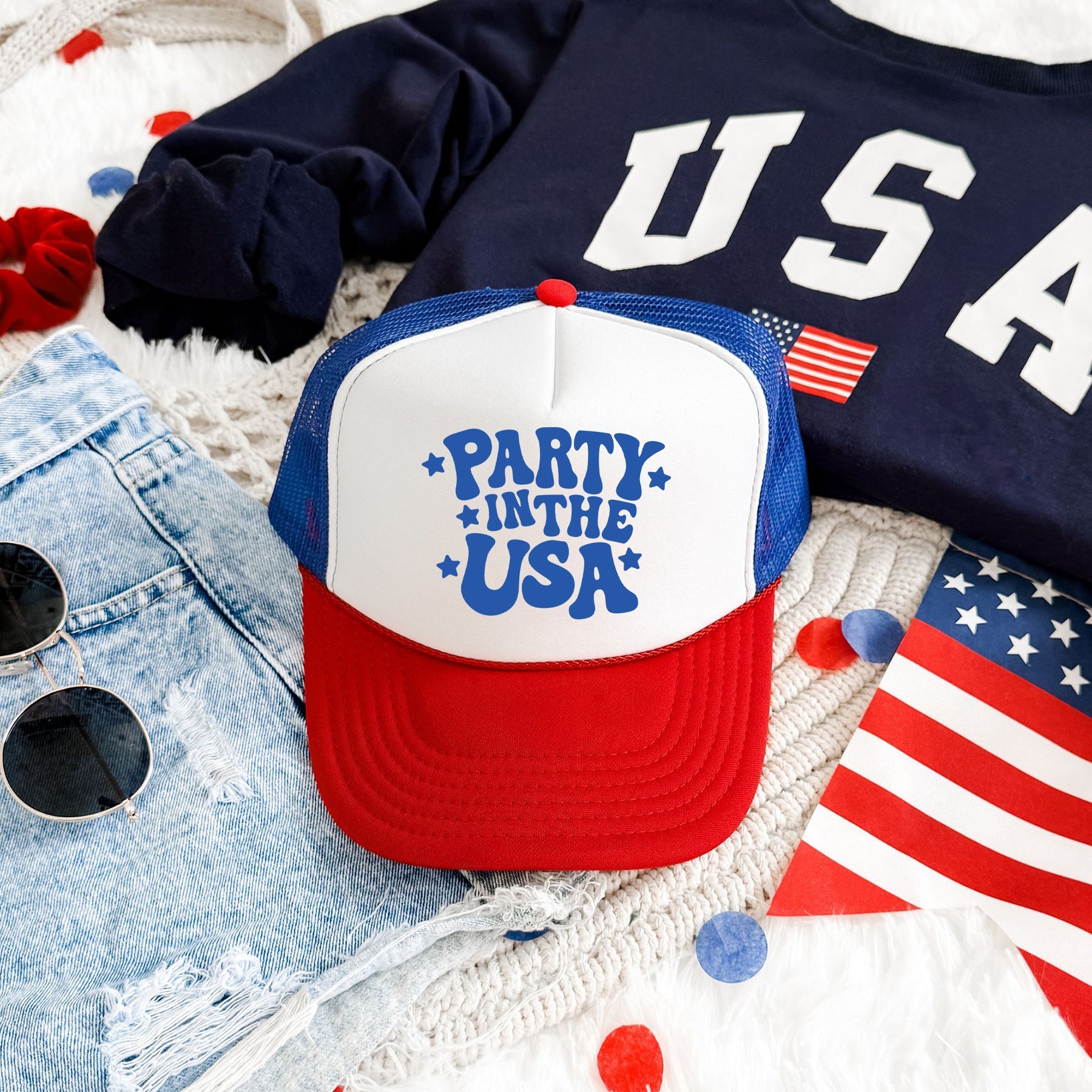 Party In The USA Patriotic Celebration Edition For Independence Day Lovers Trucker Hat