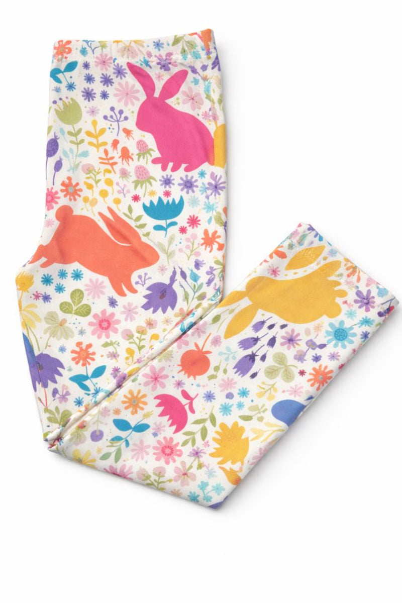 Pastel Floral Bunnies Leggings
