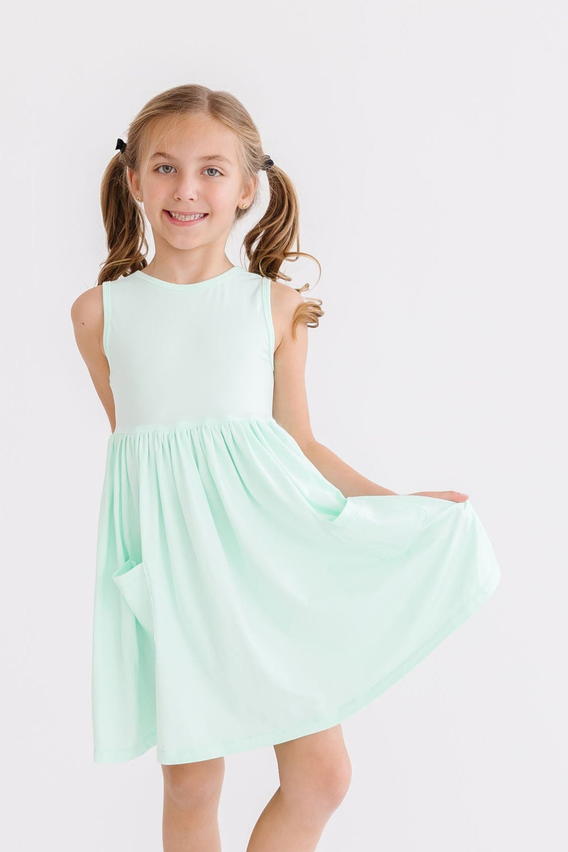 Pastel Green Tank Pocket Twirl Dress