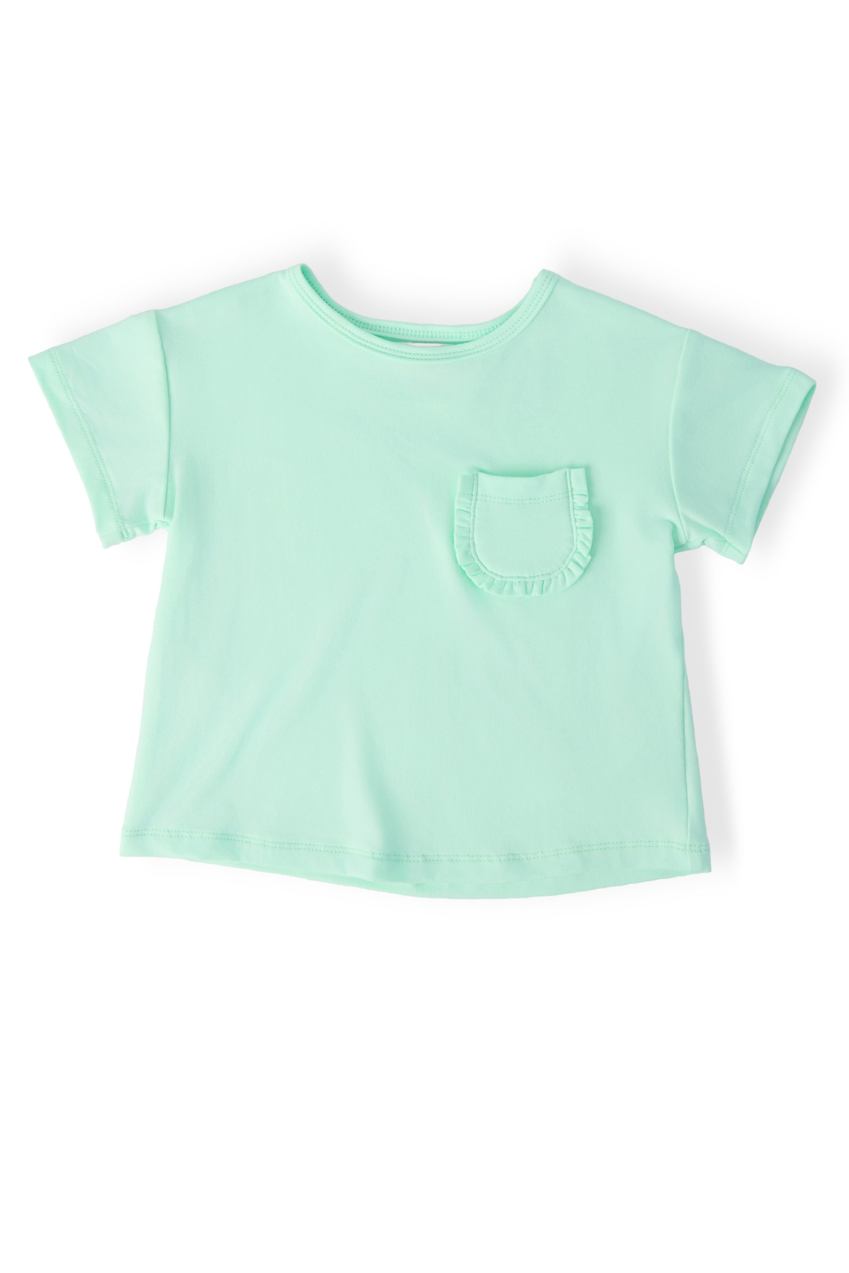 Pastel Green Ruffle Pocket Tee