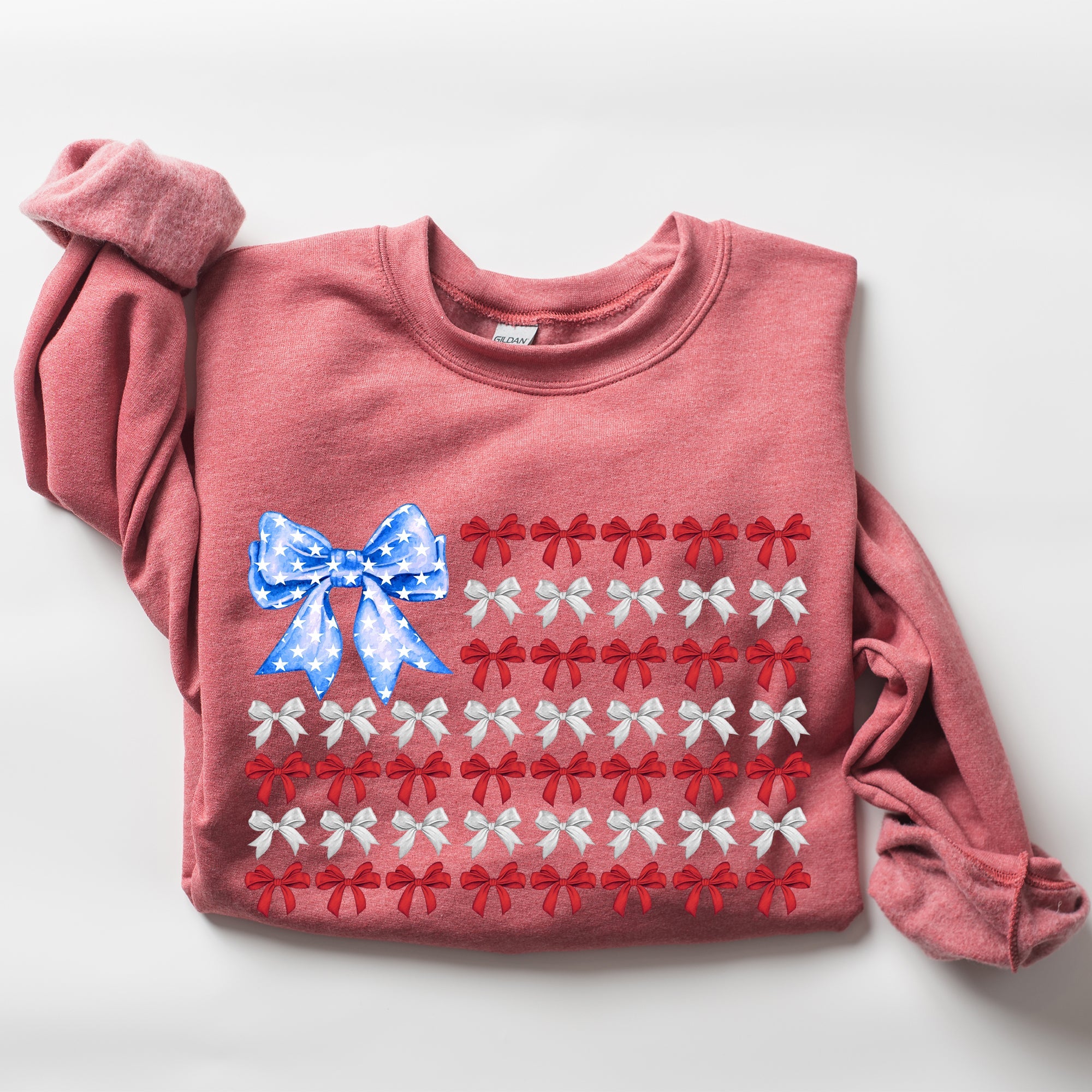 Patriotic Bows Flag USA Coquette Ribbons America Fourth of July Graphic Sweatshirt