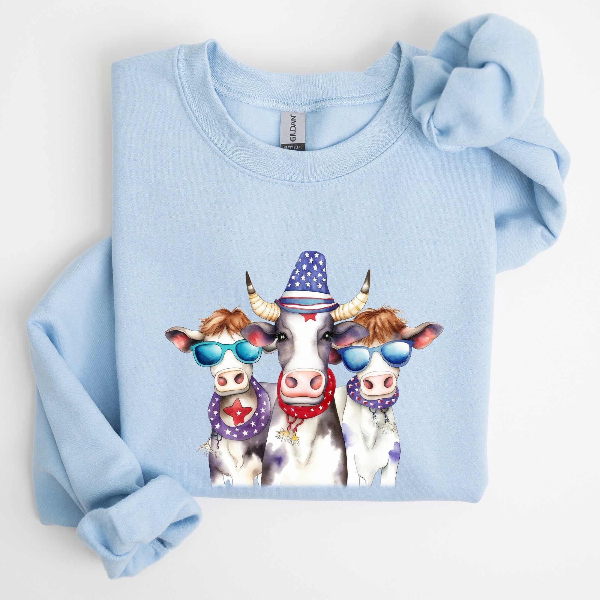 Patriotic Cows Hippie Funny 4th Of July Celebrations Edition Vintage Collectible Sweatshirt