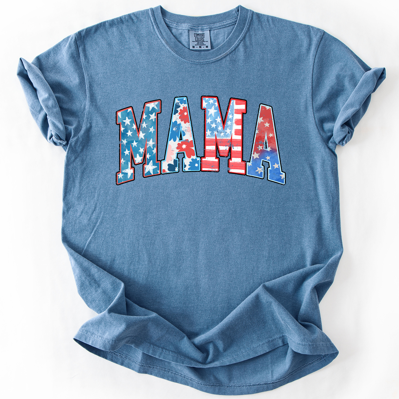 Patriotic Mama Fourth Of July America Pride Celebration For Lovers Of Country And Freedom Comfort Colors Tee