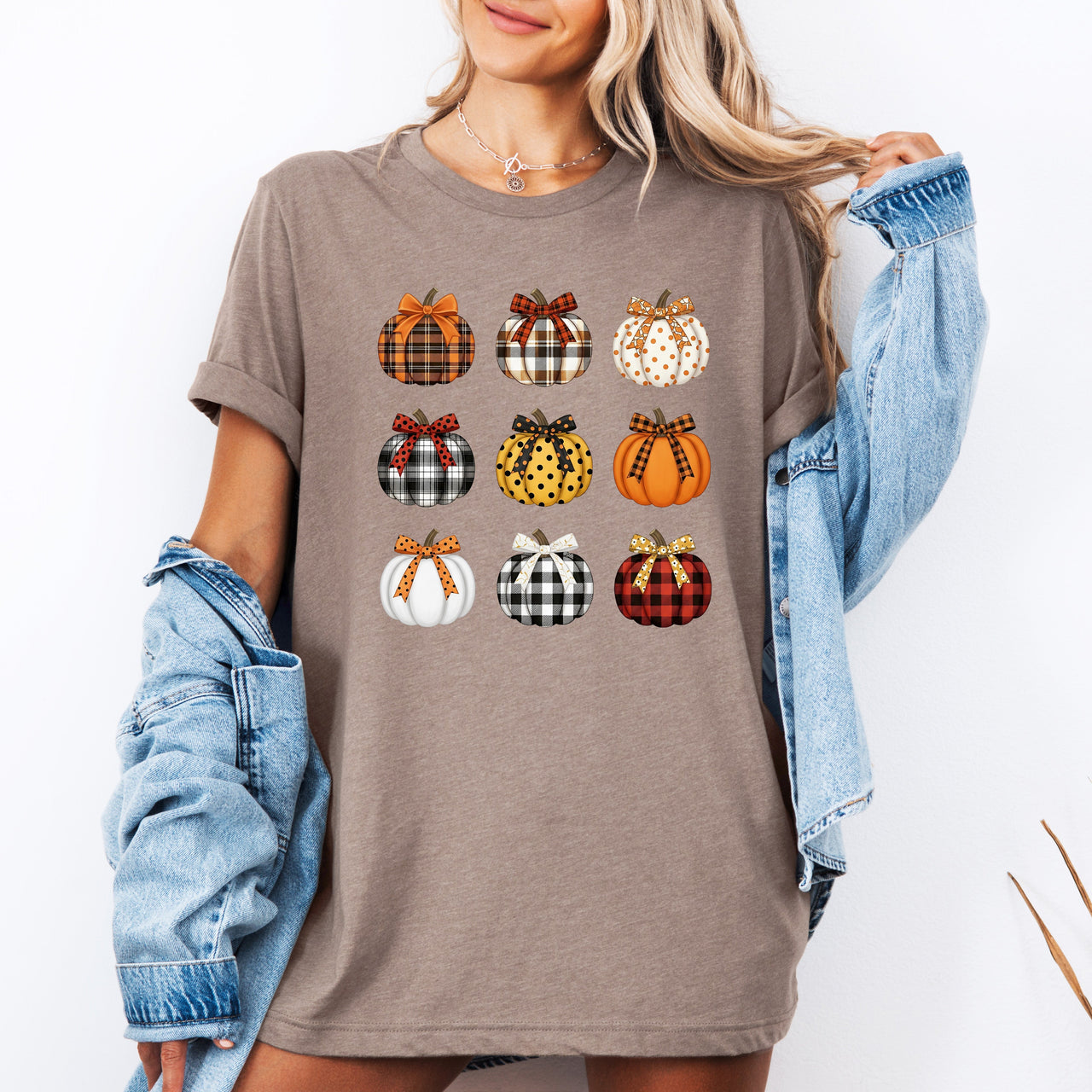 Patterned Pumpkins Classic Halloween Fall Autumn Cozy Seasonal Print Graphic Tee