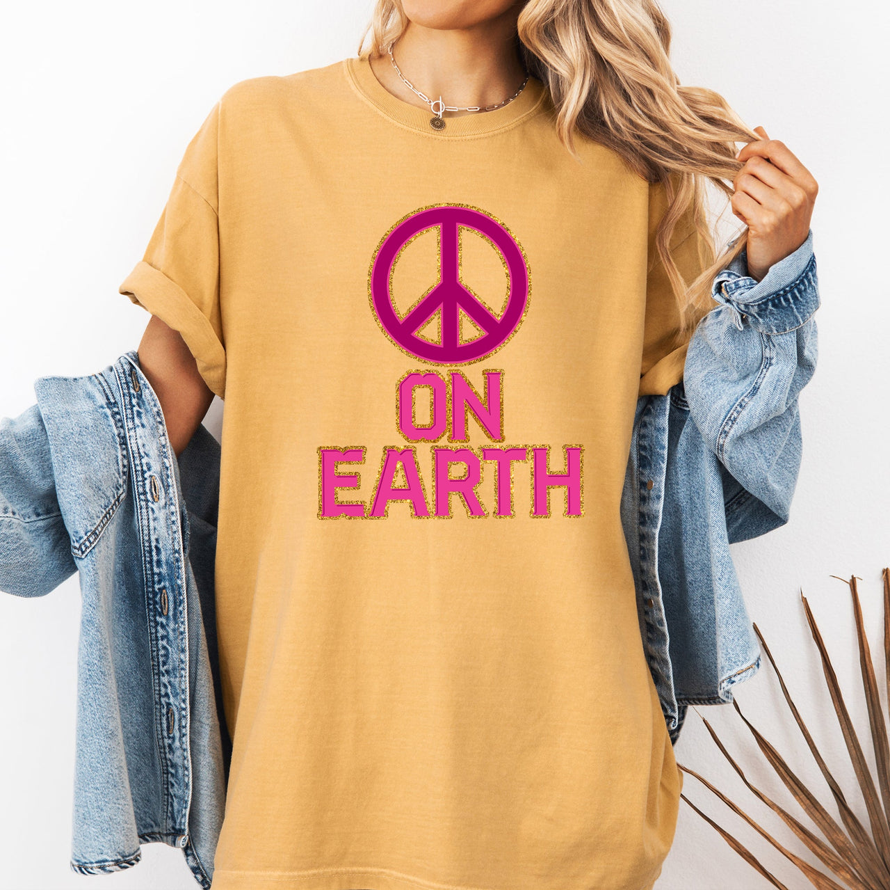 Peace On Earth Christmas Positivity Snow Santa Xmas Seasonal Joy Comfort Colors Tee