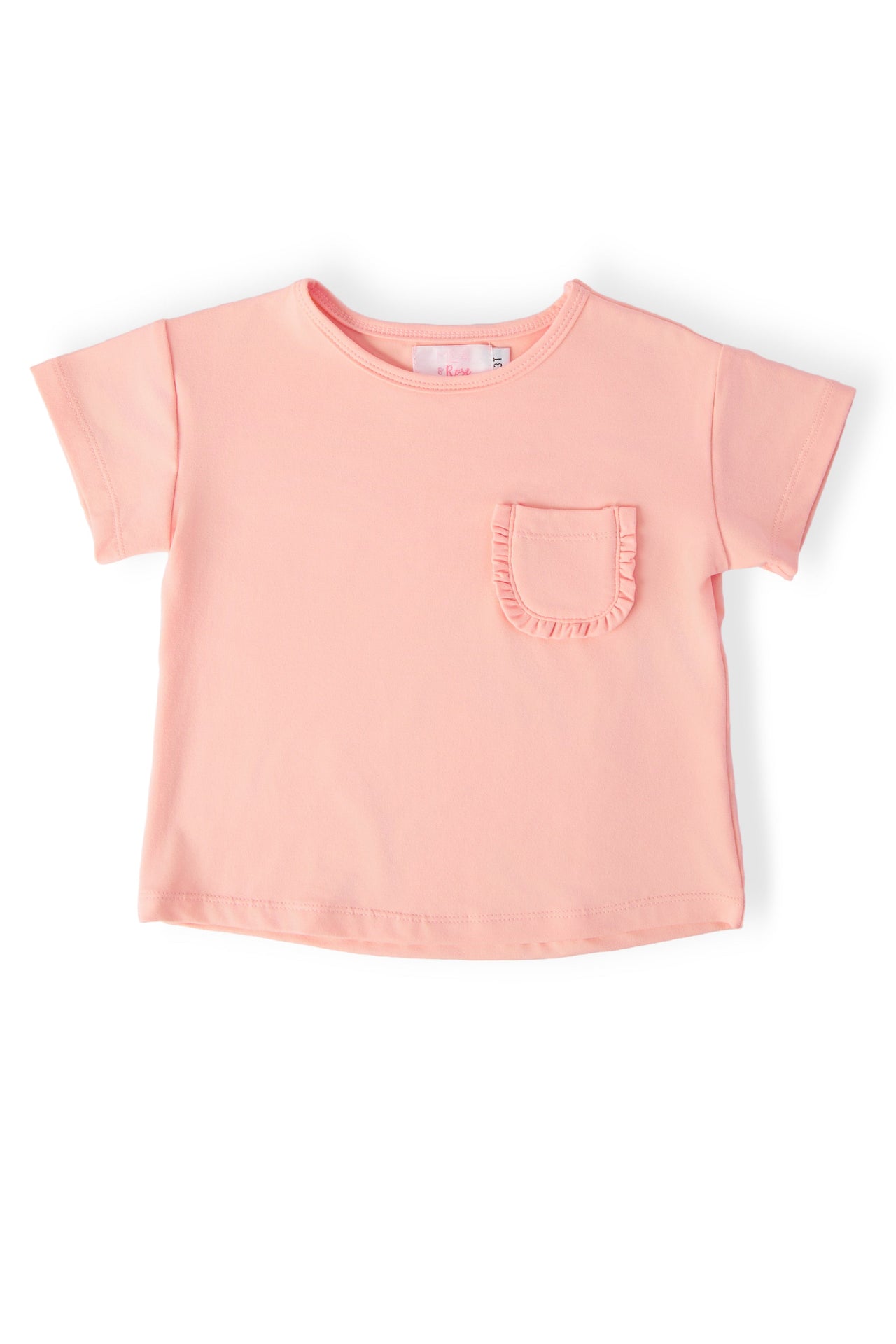 Peach Ruffle Pocket Tee